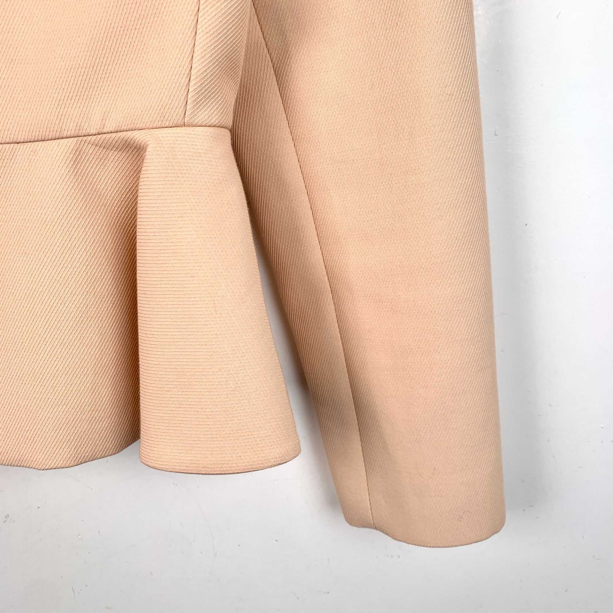 Miu Miu MiuMiu Peplum Jacket With Button Front & Collar In Nude Size M / US 6-8 / IT 42-44 - 4 Thumbnail