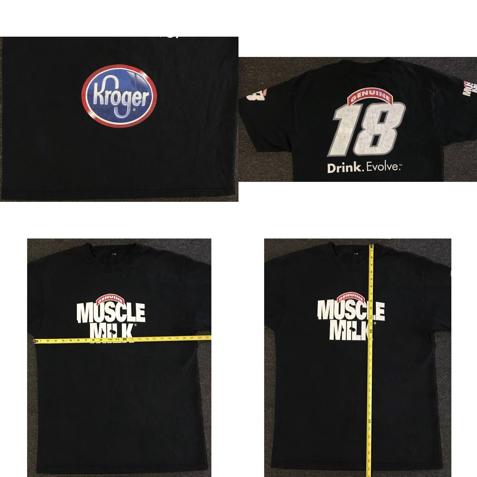 Thrasher VINTAGE Thrashed Muscle Milk Faded Distress Promo Shirt L Black Mens T-Shirt Short Sleeve Gym Grunge 80s 90s Humor Size US L / EU 52-54 / 3 - 9 Thumbnail