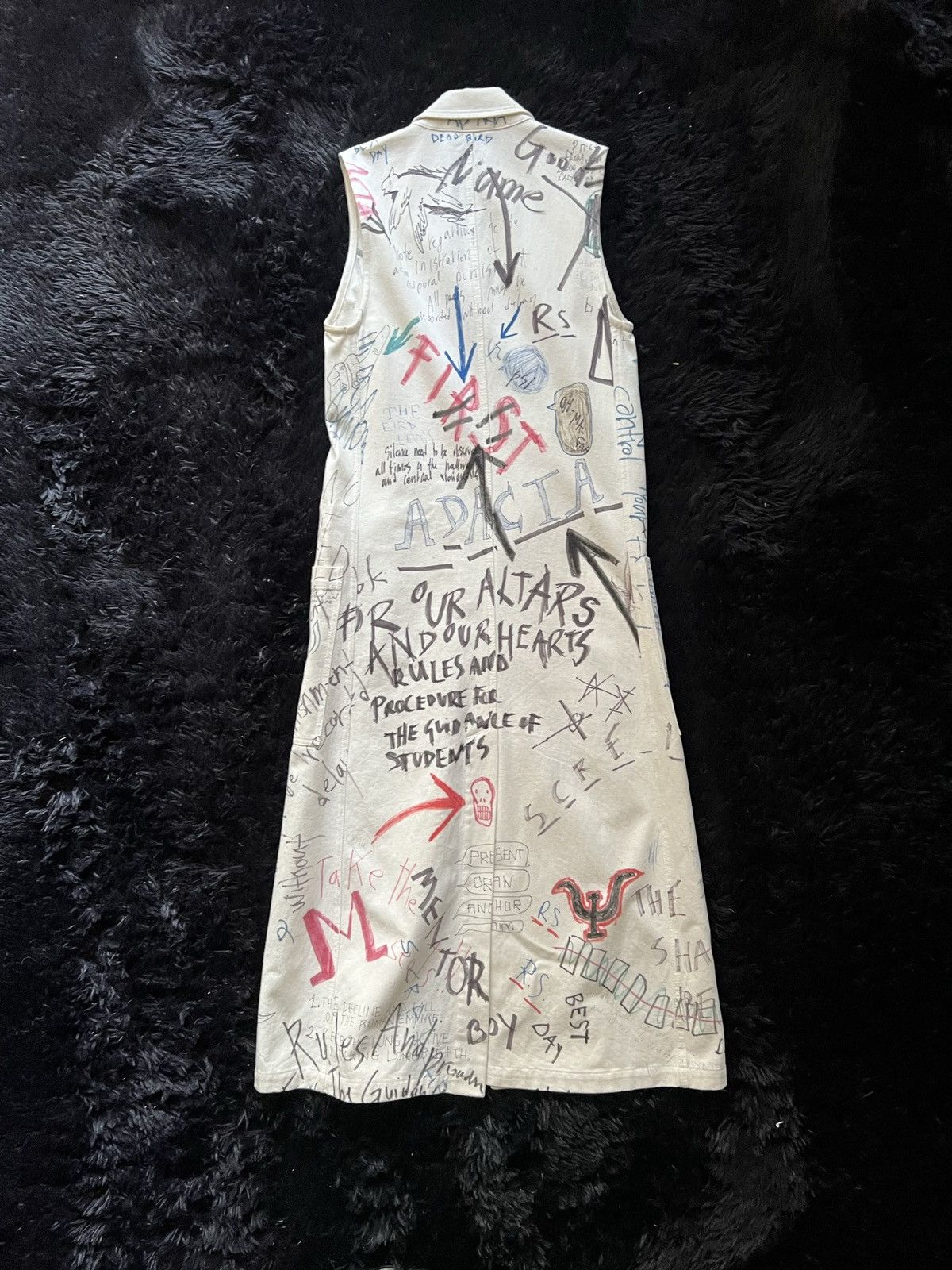 Raf Simons Sleeveless Graffiti Labcoat Fall 2015 Size US S / EU 44-46 / 1 - 2 Thumbnail
