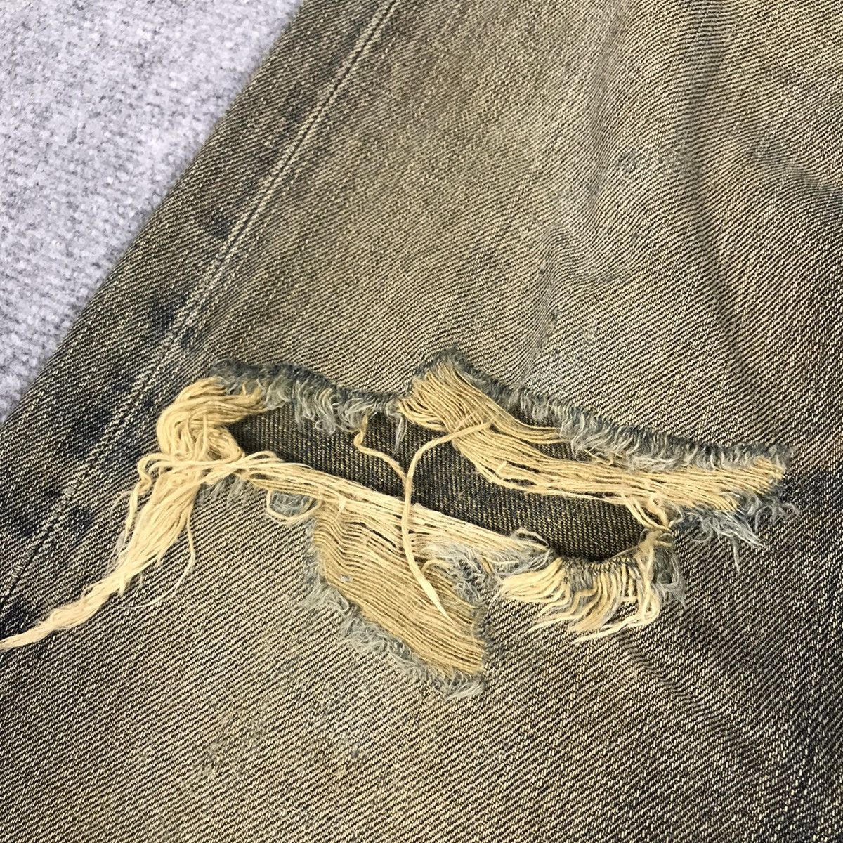 Japanese Brand RIPPED DISTRESSED RUST DENIM EDWIN JAPAN DENIM PANTS Size US 28 / EU 44 - 6 Thumbnail