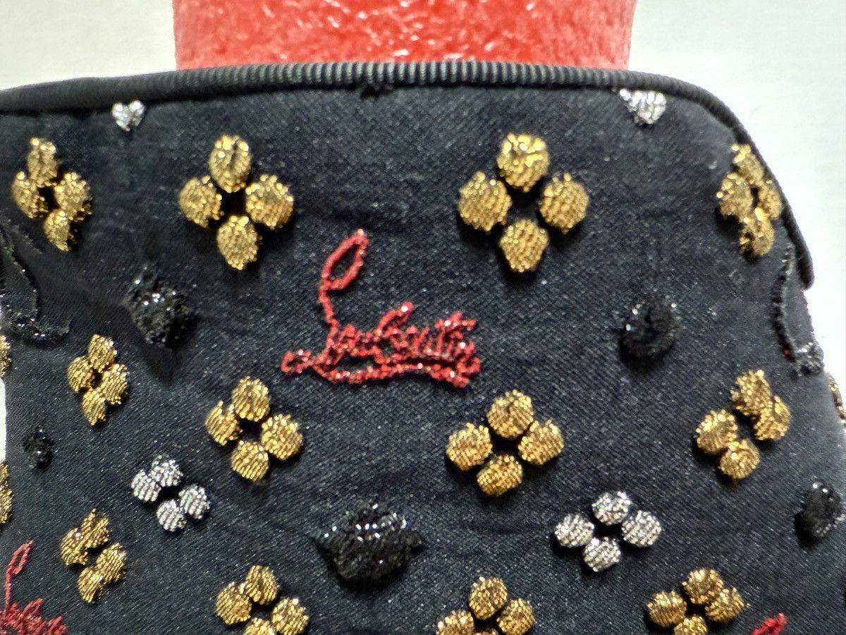 Christian Louboutin Christian Louboutin Black Logo Fabric Ankle Booties Size US 8 / IT 38 - 5 Thumbnail