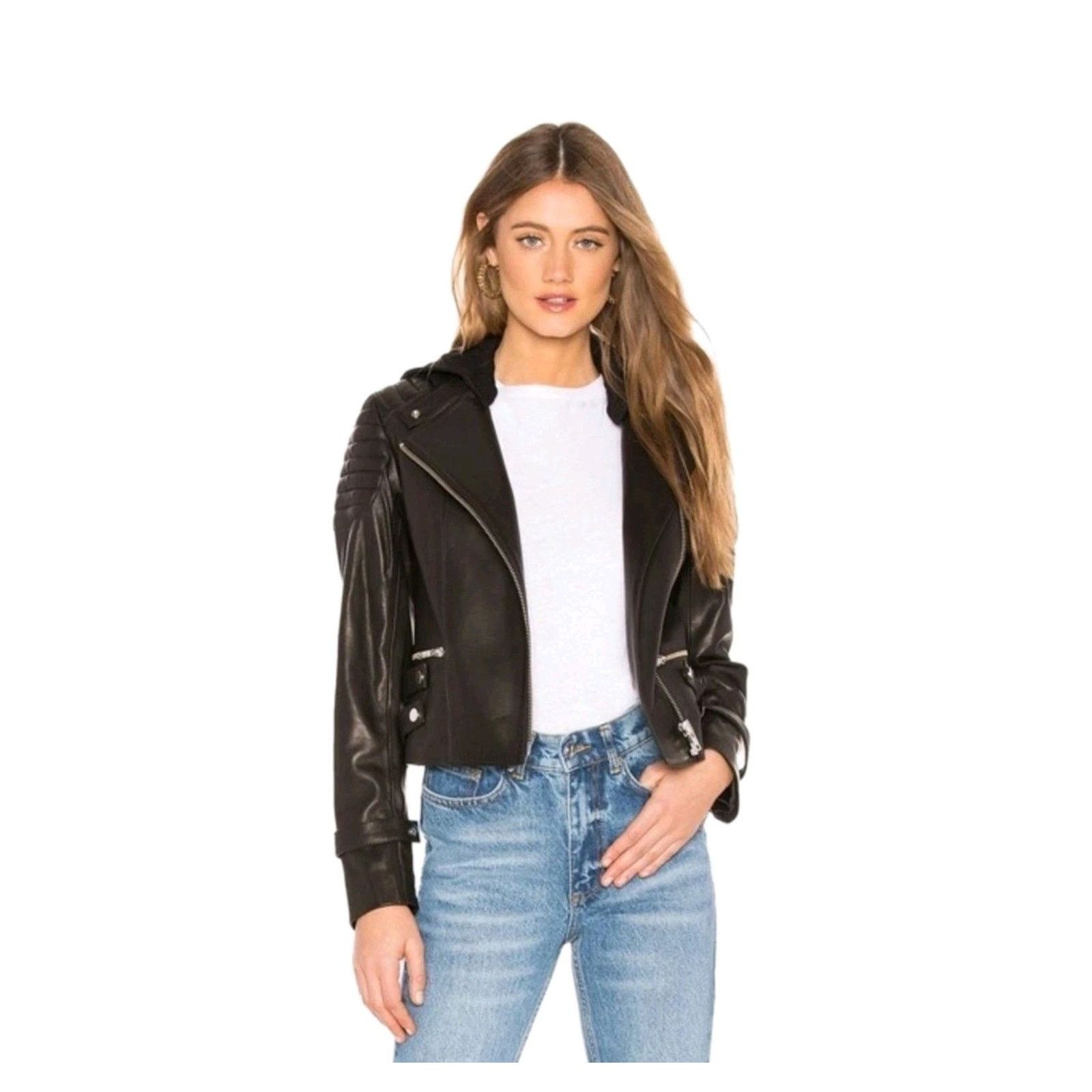 A.L.C. A . L. C. Black Leather Biker Jacket Size 2 Size XS / US 0-2 / IT 36-38 - 1 Thumbnail