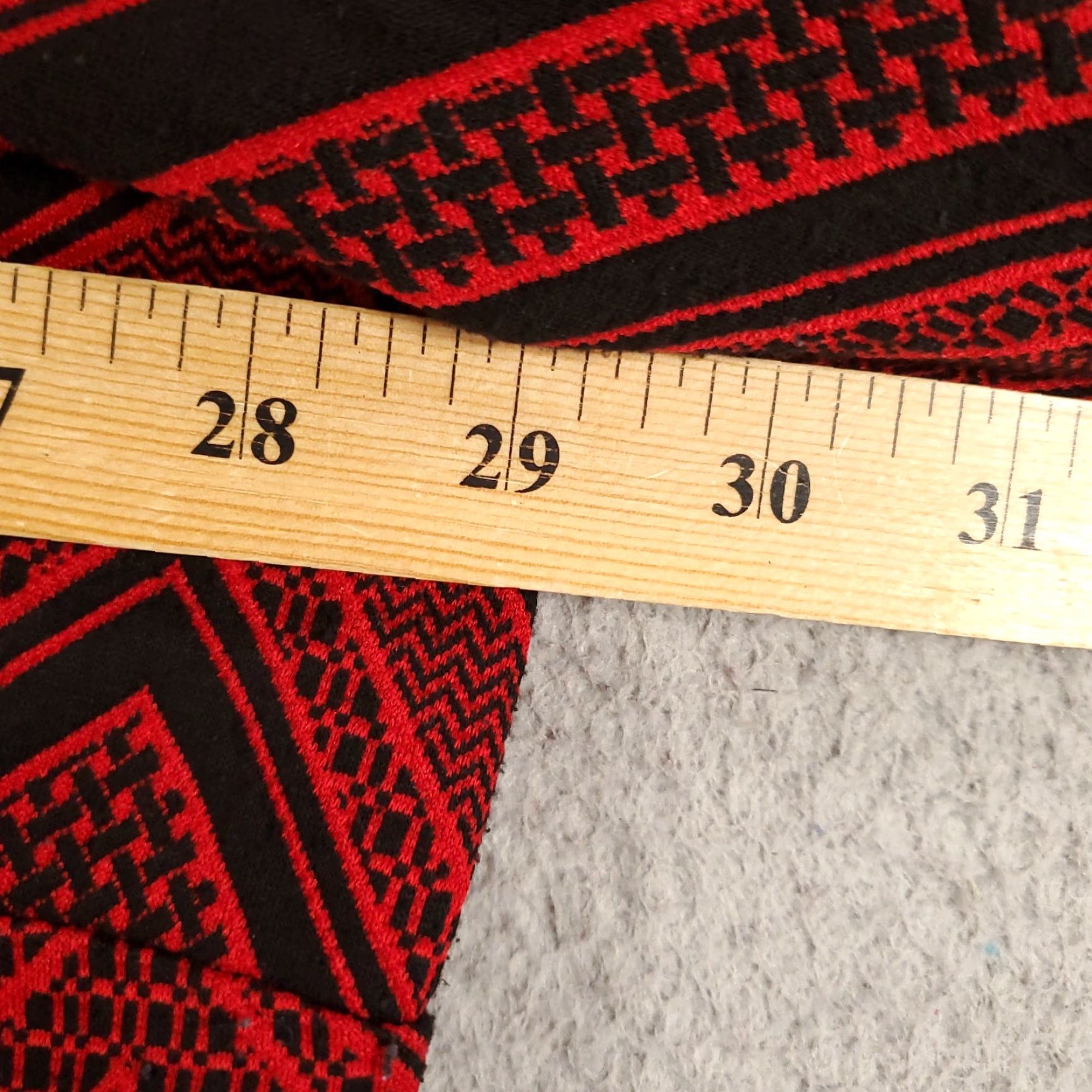 Vintage Catherines Dress Womens 5X Shift Red Chevron Pattern Exposed Zipper Zig Zag Size XXL / US 16-18 / IT 52-54 - 4 Thumbnail