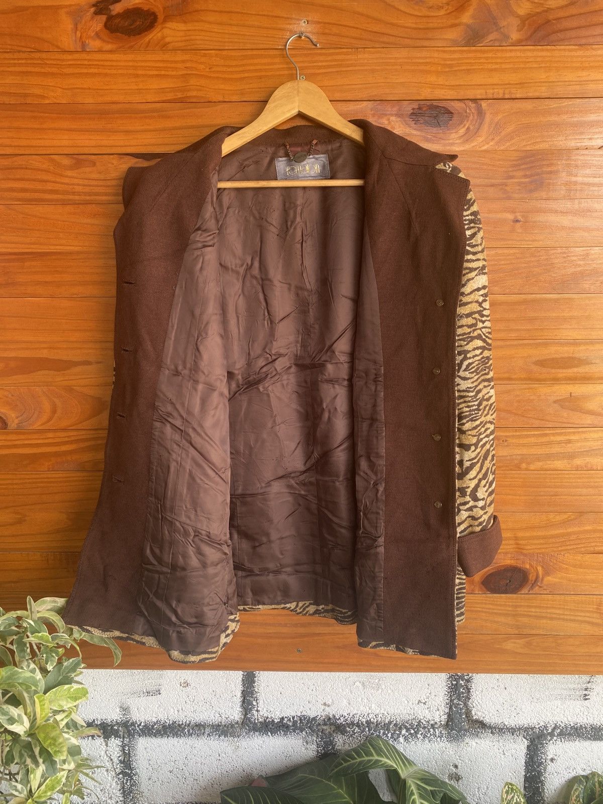 Japanese Brand Vintage Remalon Tiger Print Wool Jacket Brown Animal Coat Size L / US 10 / IT 46 - 13 Thumbnail