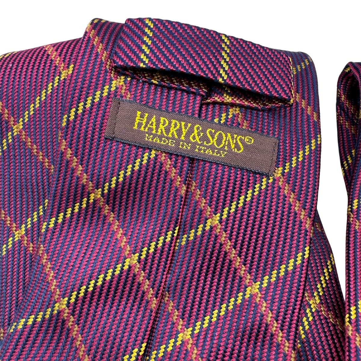 Other Harry & Sons Silk Tie,Burgundy/Navy, Made in Italy, Like New Size ONE SIZE - 4 Thumbnail
