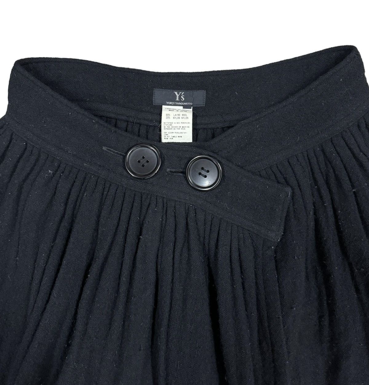 Vintage Vtg🔥Y’s Yohji Yamamoto Asymmetric Gabardine Wrap Skirt Size 31" - 6 Thumbnail