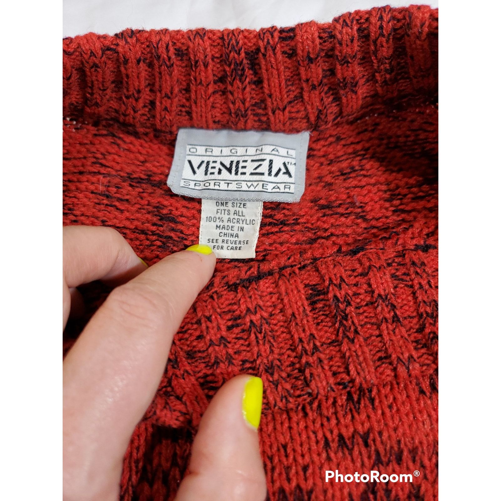 Other Venezia | Vintage Red & Black Sweater Dress| Size OS Size ONE SIZE - 2 Thumbnail