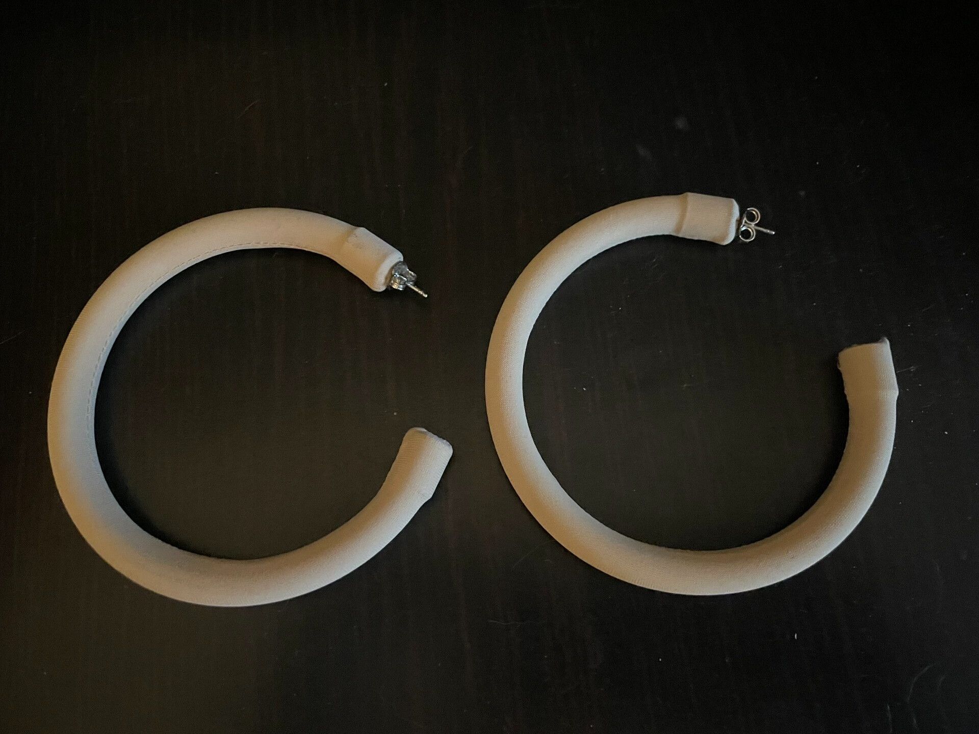 oversized fabric wrapped hoop earrings