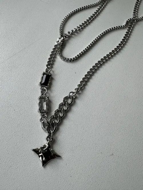 Other Zircon Star Double Layer Necklace Unisex Size ONE SIZE - 5 Thumbnail