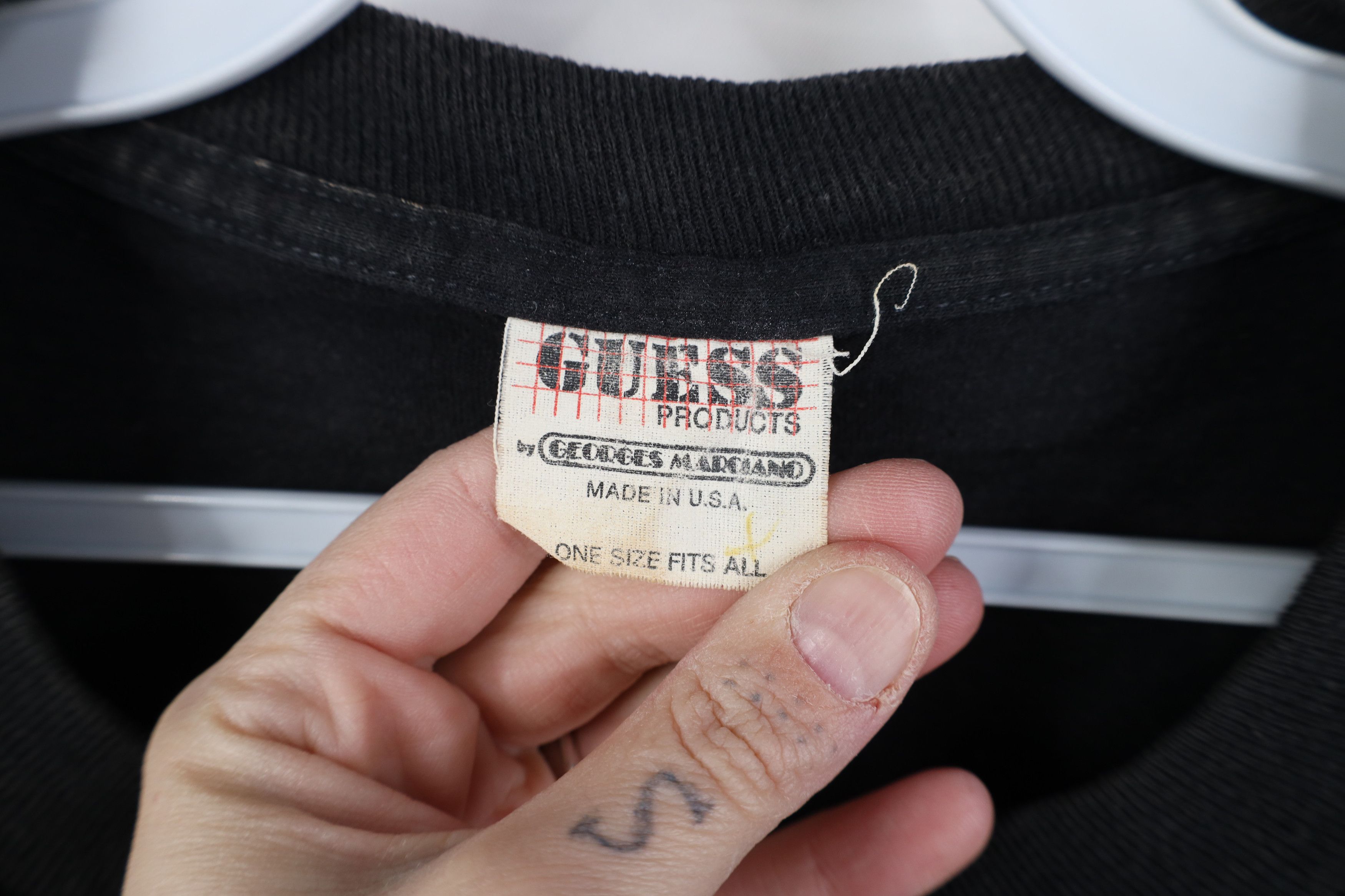 Guess Vintage 80s Guess Cropped Babydoll T-Shirt Black USA Size ONE SIZE - 8 Thumbnail