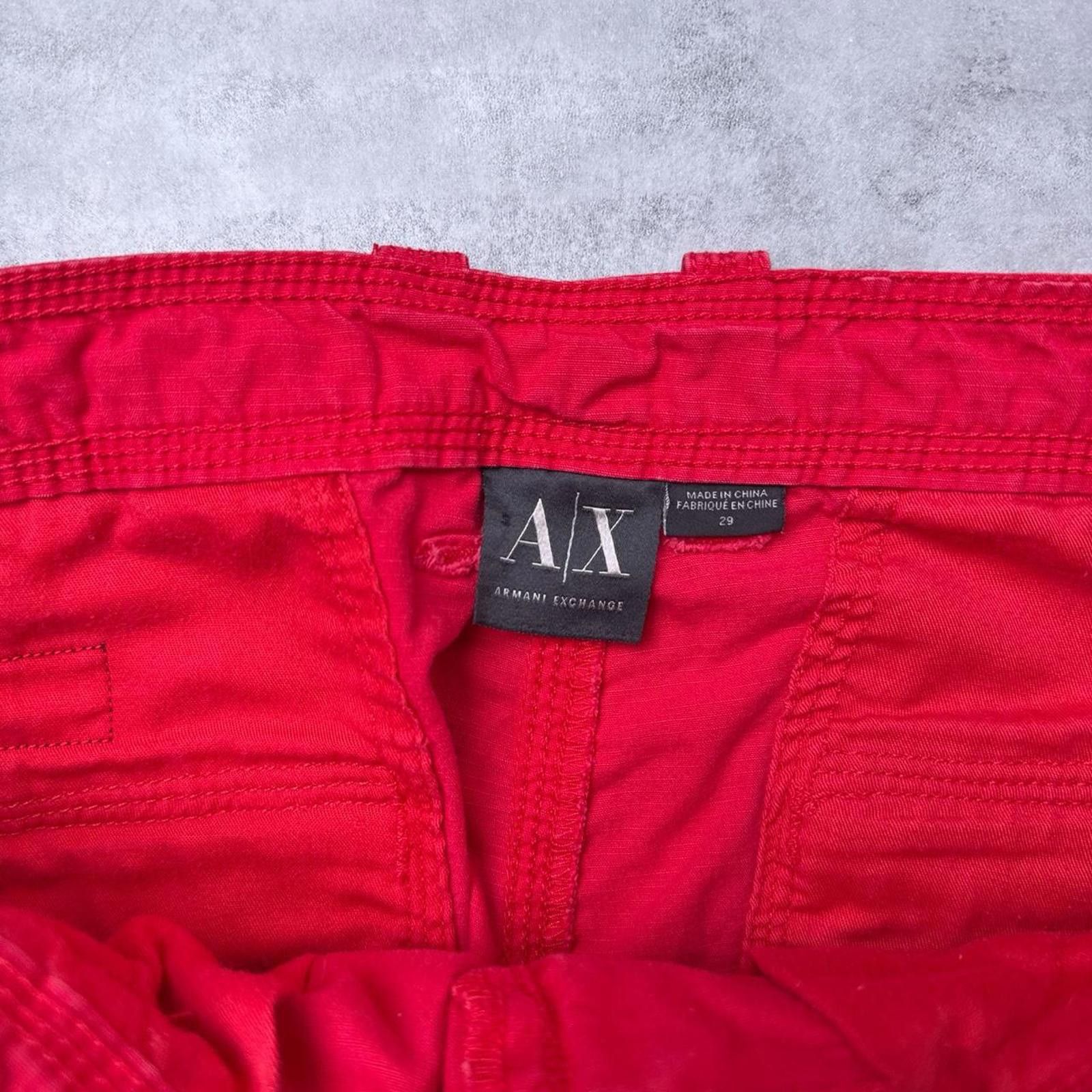 Armani Exchange Y2K Armani Exchange Cargo 00s Red Zipper Pockets Shorts Size US 29 - 4 Thumbnail
