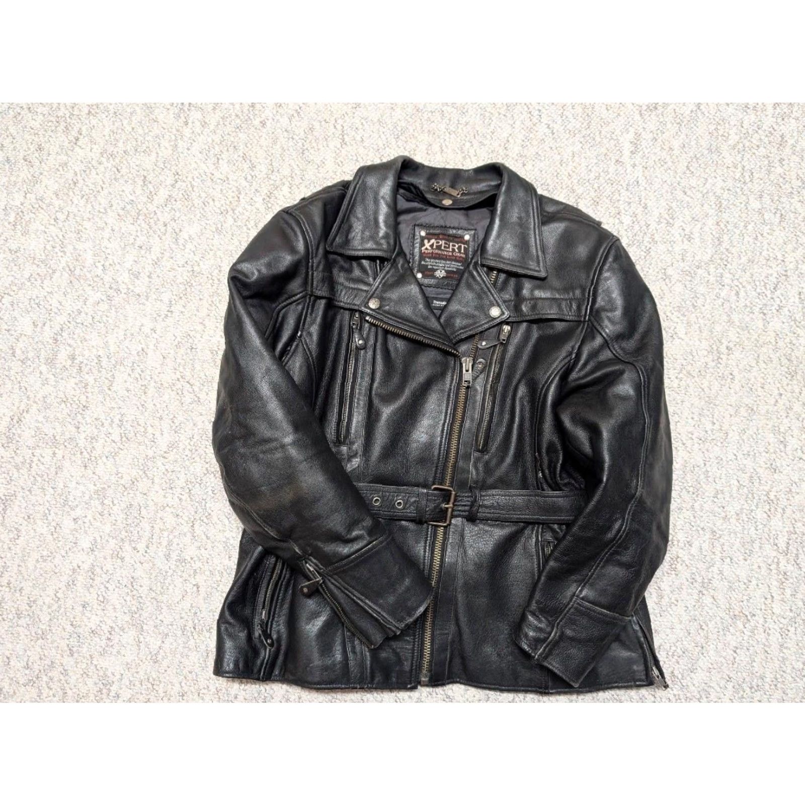 Vintage VINTAGE Xpert Motorcycle Jacket Women 2XL Black Belted Ventilated Leather Coat Size XXL / US 16-18 / IT 52-54 - 3 Thumbnail