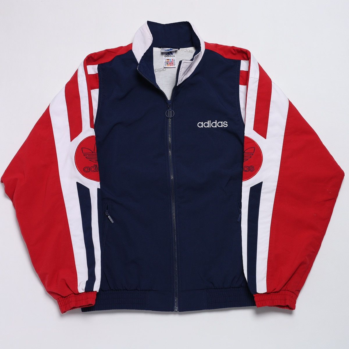Adidas Vintage Adidas Zip Track Top Light Jacket 90s Red Blue Size US M / EU 48-50 / 2 - 1 Thumbnail