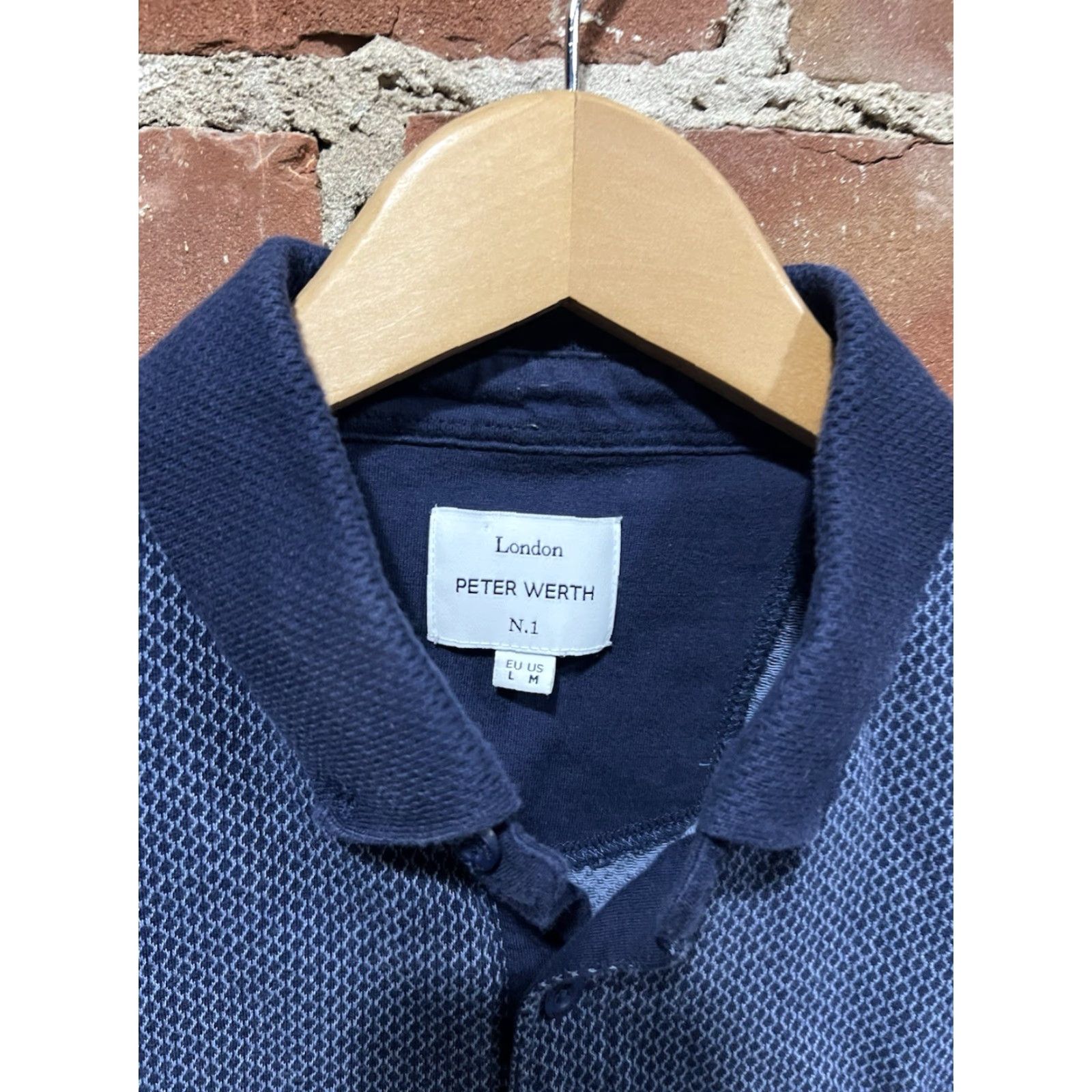Vintage Peter Werth Polo Navy Textured Polka Dots Cotton Size Medium Polo Men London 32 Degrees Cool Golf Short Sleeve Vintage No Size US M / EU 48-50 / 2 - 2 Thumbnail
