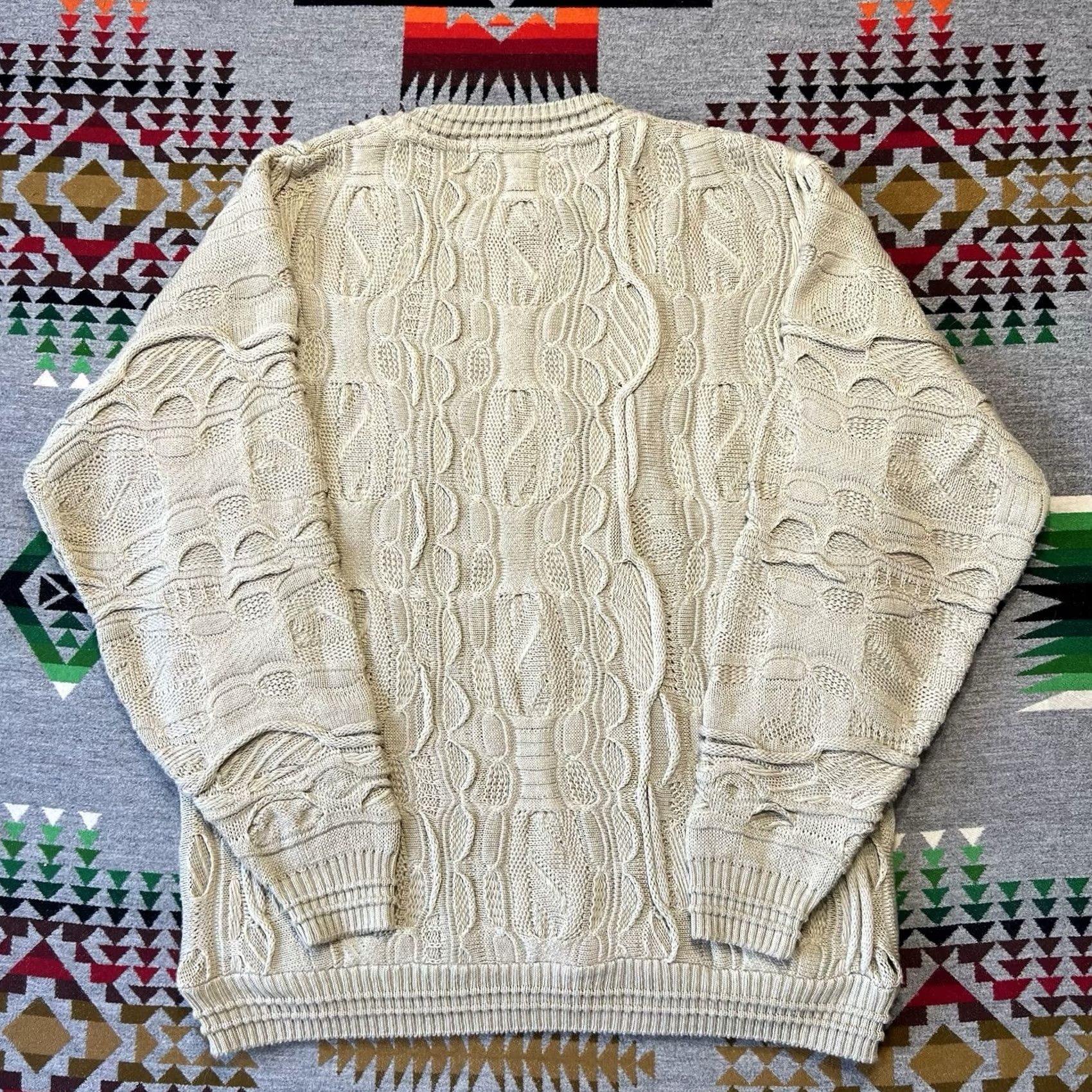 Coogi VINTAGE Protege Sweater Mens Medium Beige Pullover 3D Chunky Knit Style Coogi 80s 90s Size US M / EU 48-50 / 2 - 2 Thumbnail