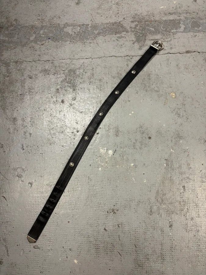 Versace 2000s Versace Black Studded Leather Belt Size ONE SIZE - 7 Thumbnail