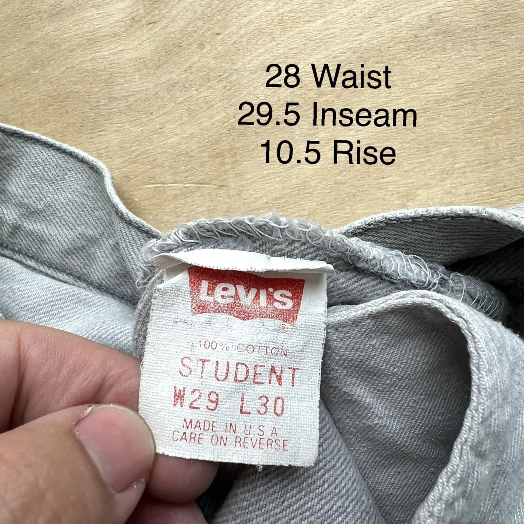 Levi's VINTAGE Levi's Levi's 701 Jeans 28 Gray 80s Denim Made in USA Western Summer Student Fit Mens Jeans Size US 28 / EU 44 - 6 Thumbnail
