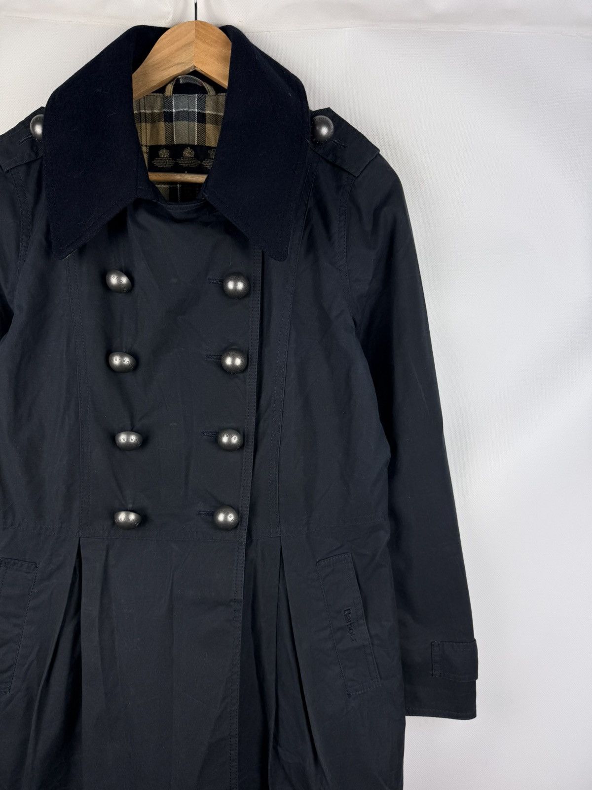 Barbour Barbour Ladies Wax Waxed Cotton Double Breasted Trench Coat Size L / US 10 / IT 46 - 5 Thumbnail