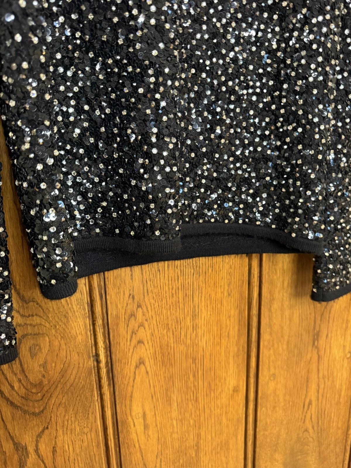 Saint Laurent Paris FW17 Saint Laurent crystal sequin embroidered sweater black Size US XS / EU 42 / 0 - 9 Thumbnail