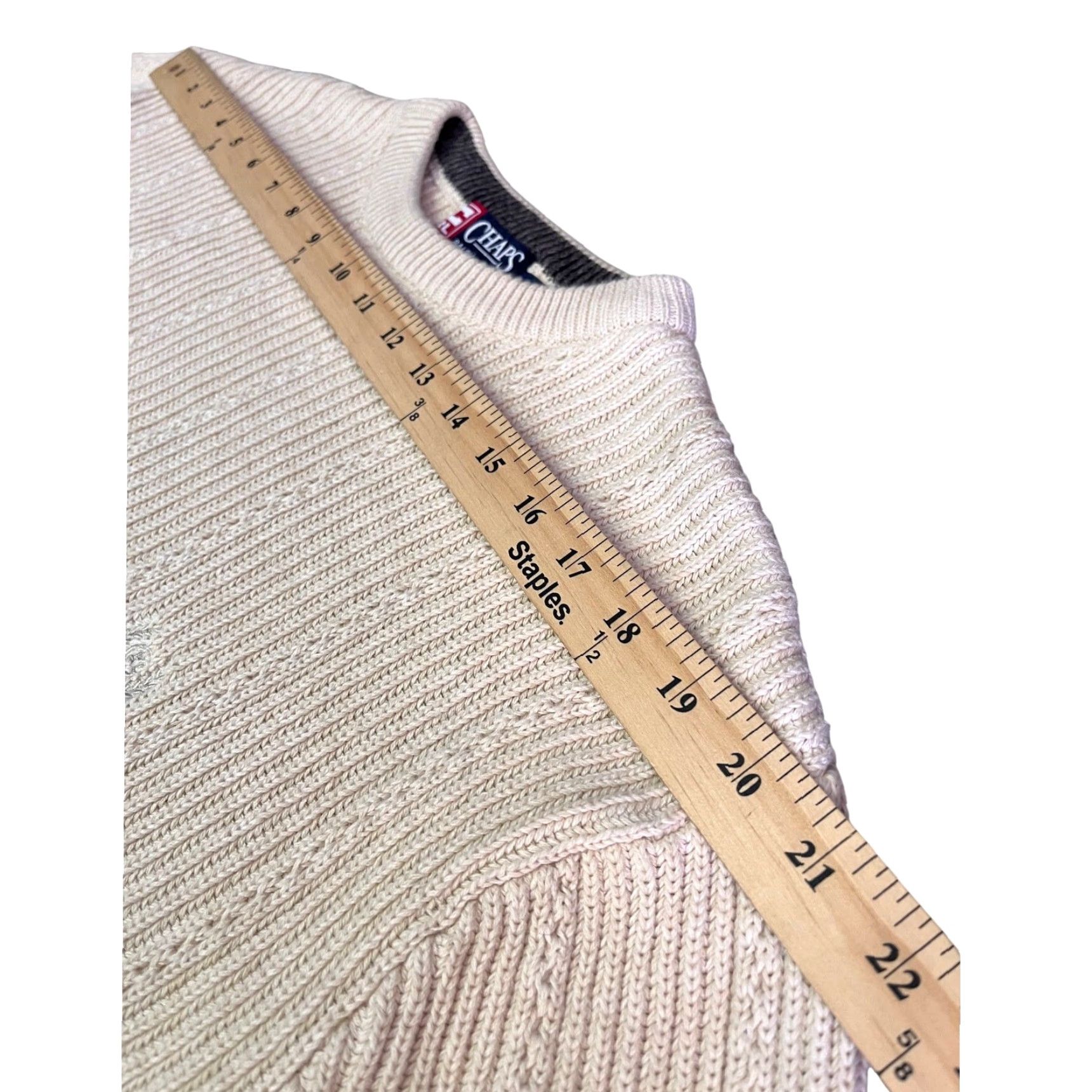 Ralph Lauren VINTAGE Chaps Ralph Lauren Sweater Cable Knit Crew Neck Unisex Adults L Cream 90s Fisherman Chunky Knit Cotton Size US L / EU 52-54 / 3 - 3 Thumbnail