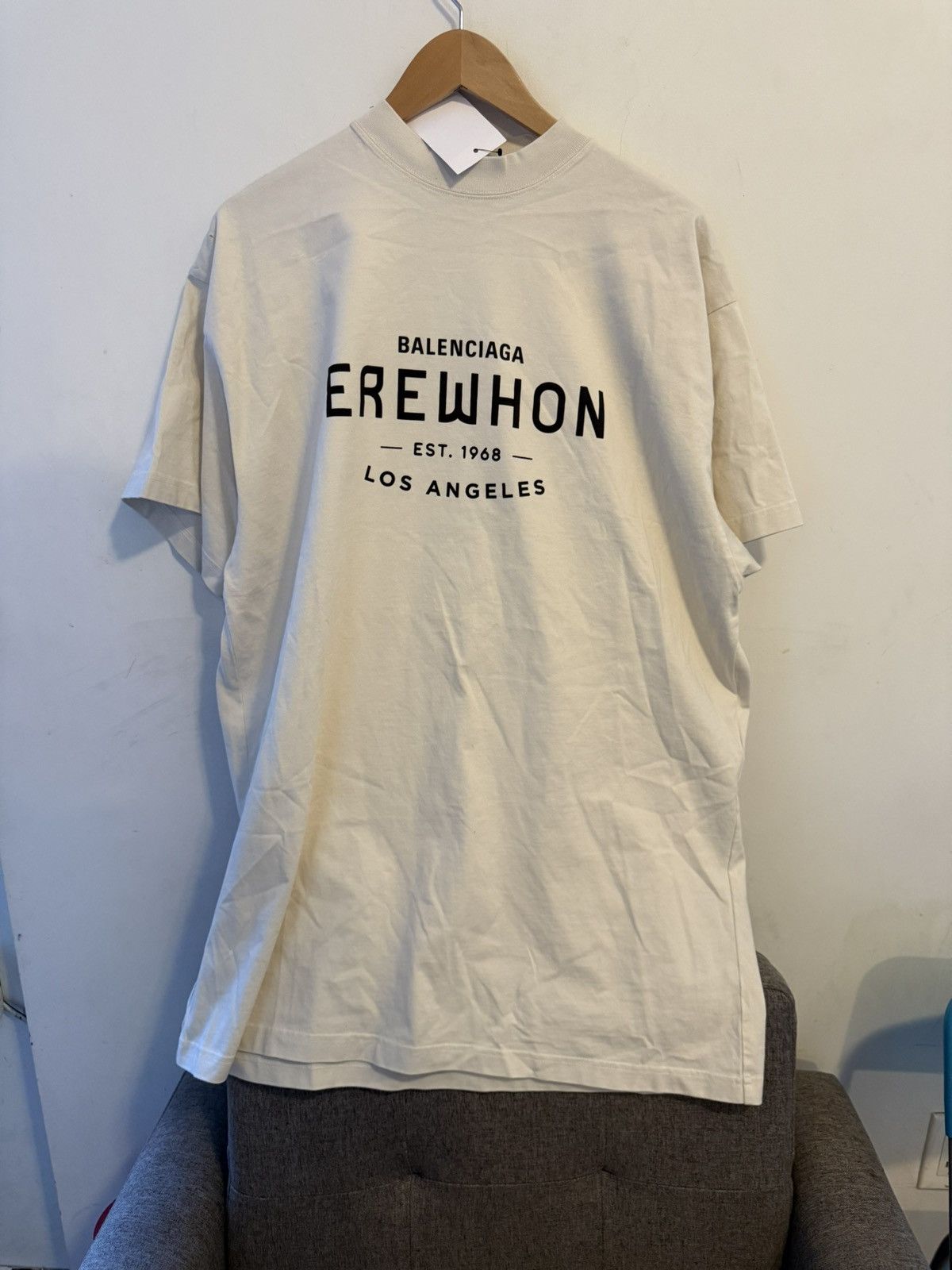 Balenciaga x Erehwon oversized t shirt cream size 2