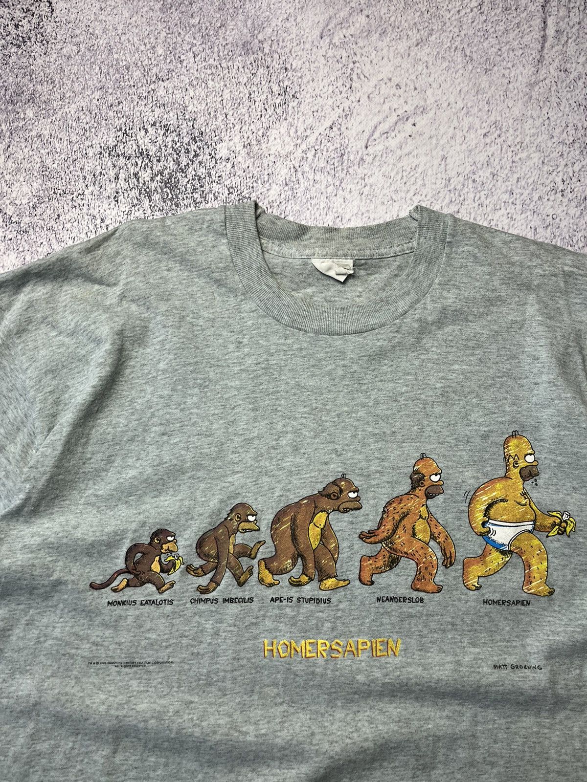 Cartoon Network Vintage 1999 Homer Simpson Evolution T- Shirt Homersapien Size US L / EU 52-54 / 3 - 7 Thumbnail