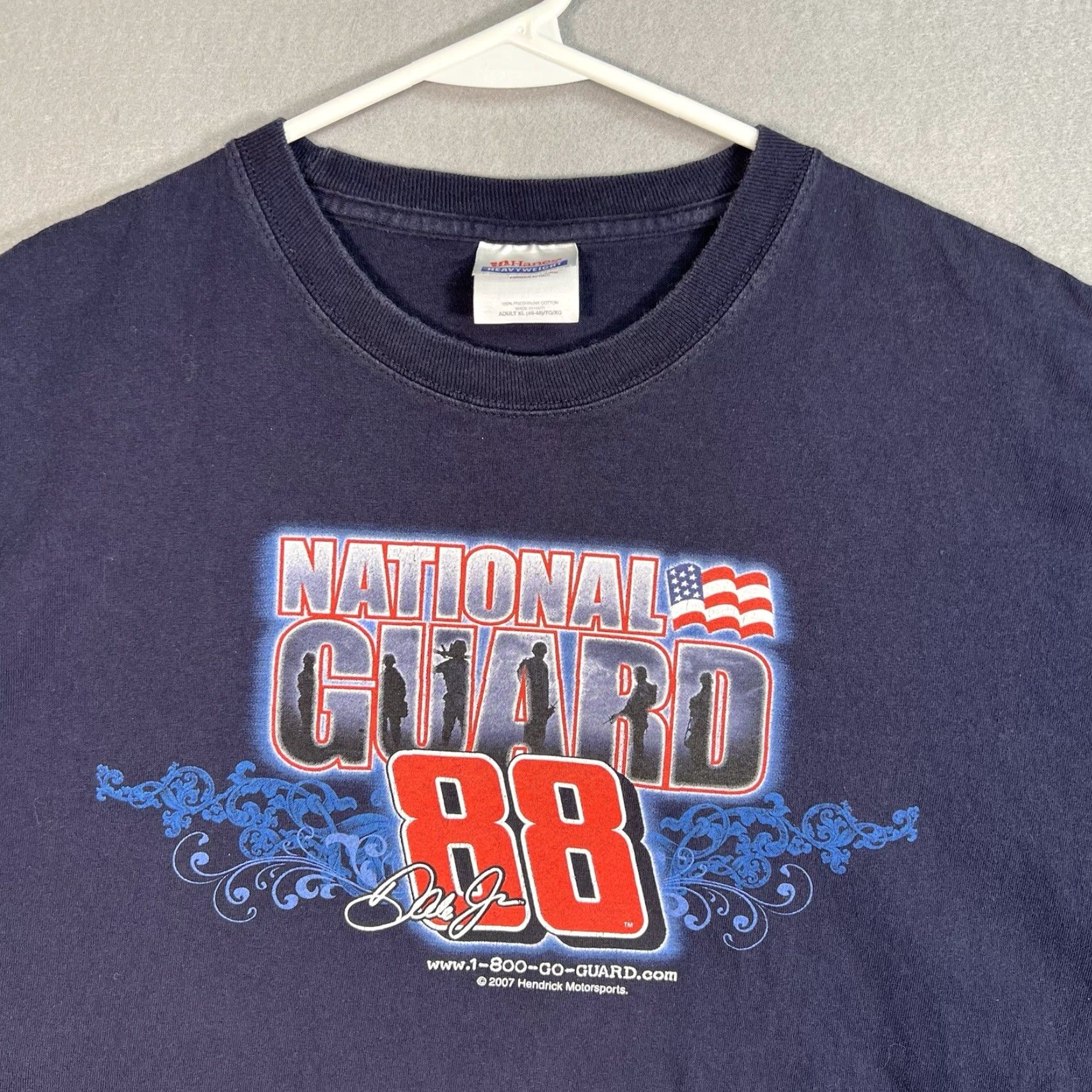 Hanes VINTAGE National Guard Nascar Racing Dale Earnhardt Jr T Shirt Adult XL Blue Mens Size US XL / EU 56 / 4 - 4 Thumbnail