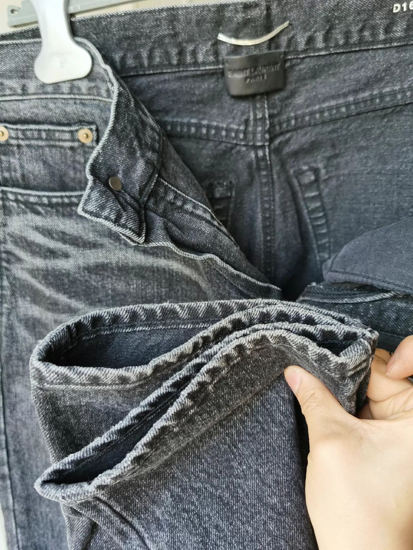 Saint Laurent Paris SLP Smoky Gray Distressed Jeans 30 Worn 2x Size US 30 / EU 46 - 8 Thumbnail