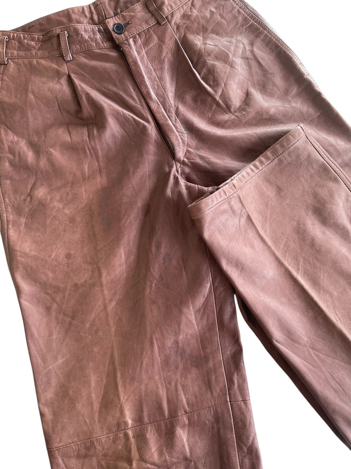 Comme des Garcons Homme 90s CDG Homme Cowhide Dirty Pants Size US 27 - 9 Thumbnail