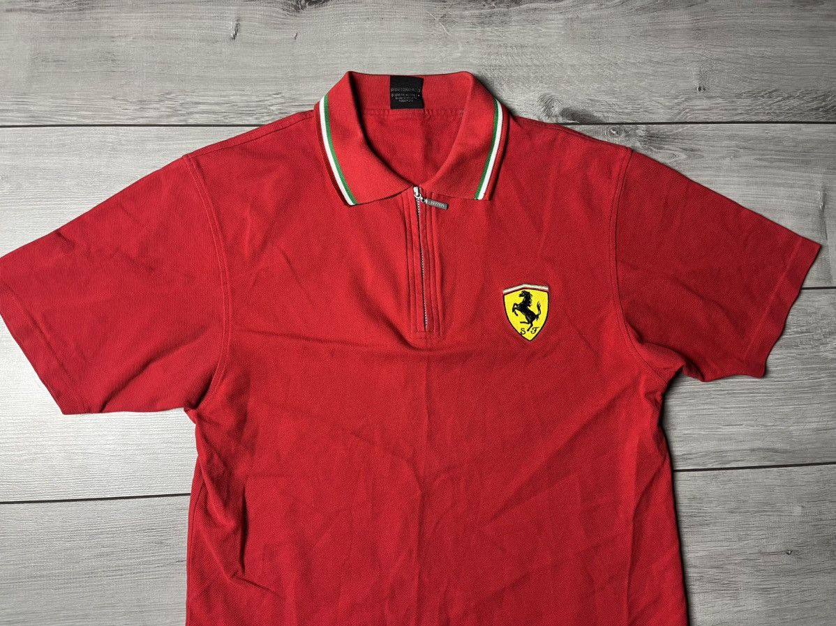 Ferrari Ferrari Vintage 1999 Men's Retro Red Zip Polo T Shirt Size US M / EU 48-50 / 2 - 3 Thumbnail