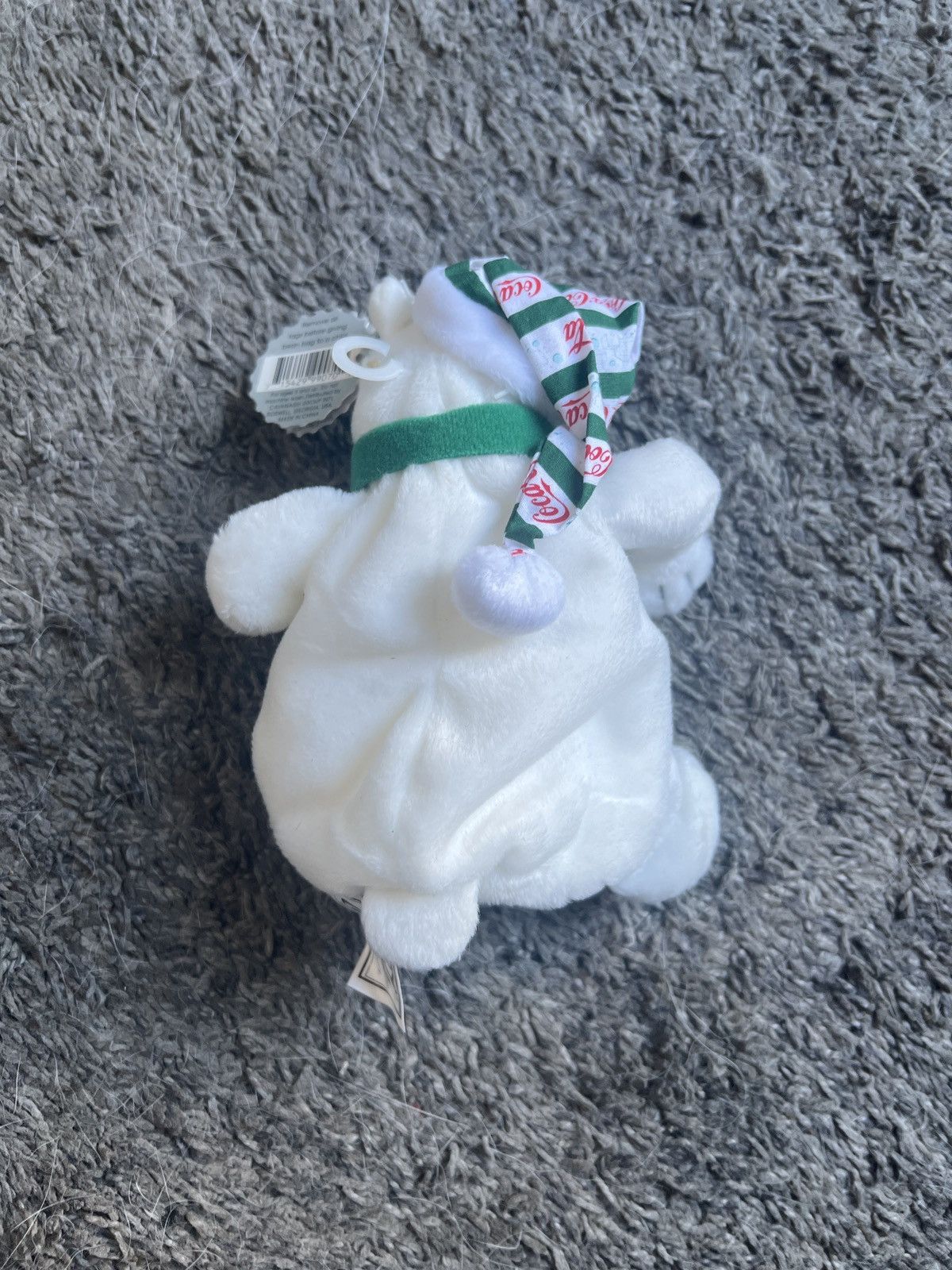 Coca Cola 1999 Coca-Cola Polar Bear In Long Striped Cap Bean Bag Plush Size ONE SIZE - 2 Thumbnail