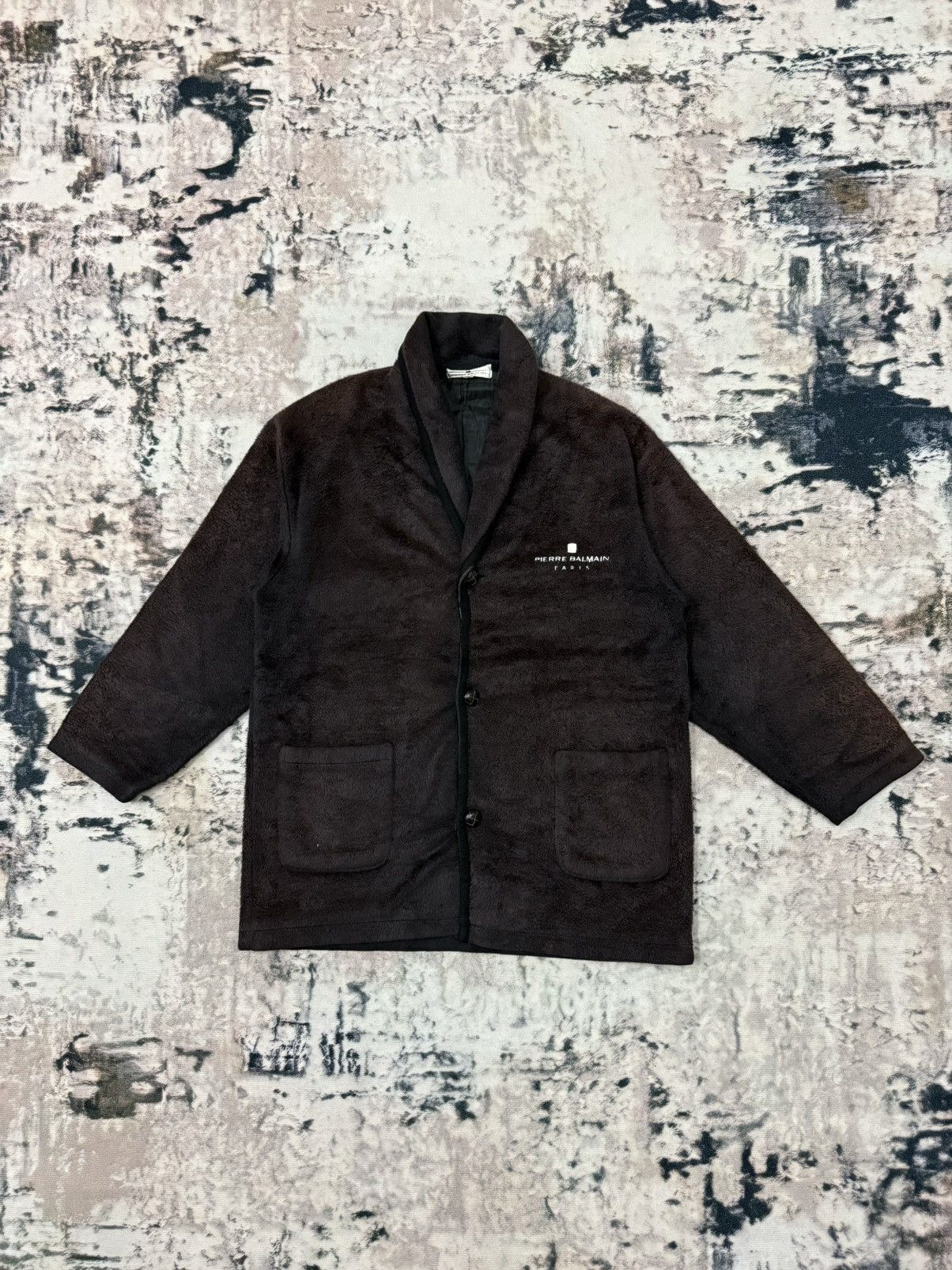 Designer × Pierre Balmain PIERRE BALMAIN PARIS BATHROBE FLEECE JACKET Size US M / EU 48-50 / 2 - 3 Thumbnail