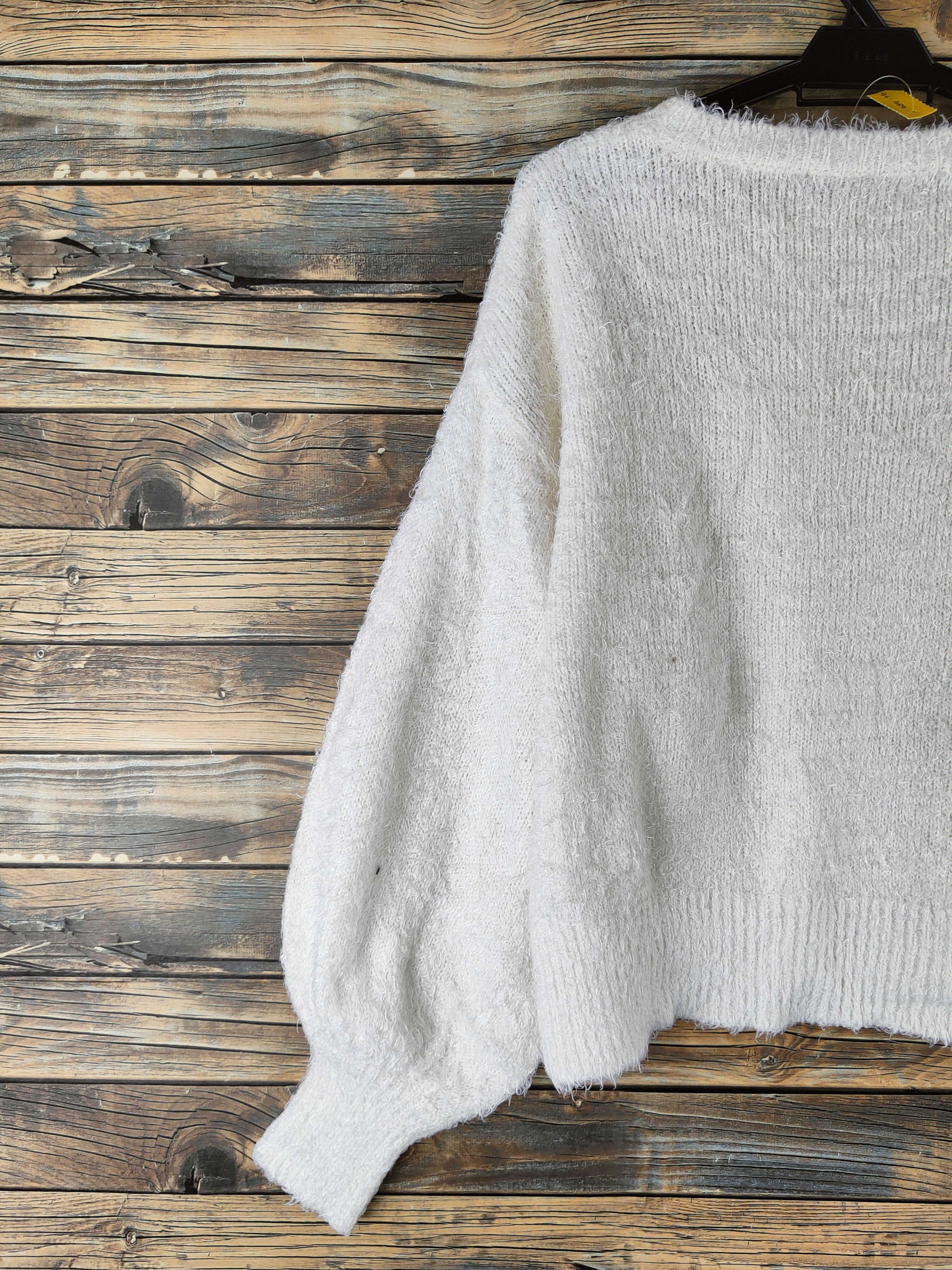 GU DL GU Ivory Fur shaggy Mohair Knitwear #46-489 Size S / US 4 / IT 40 - 8 Thumbnail