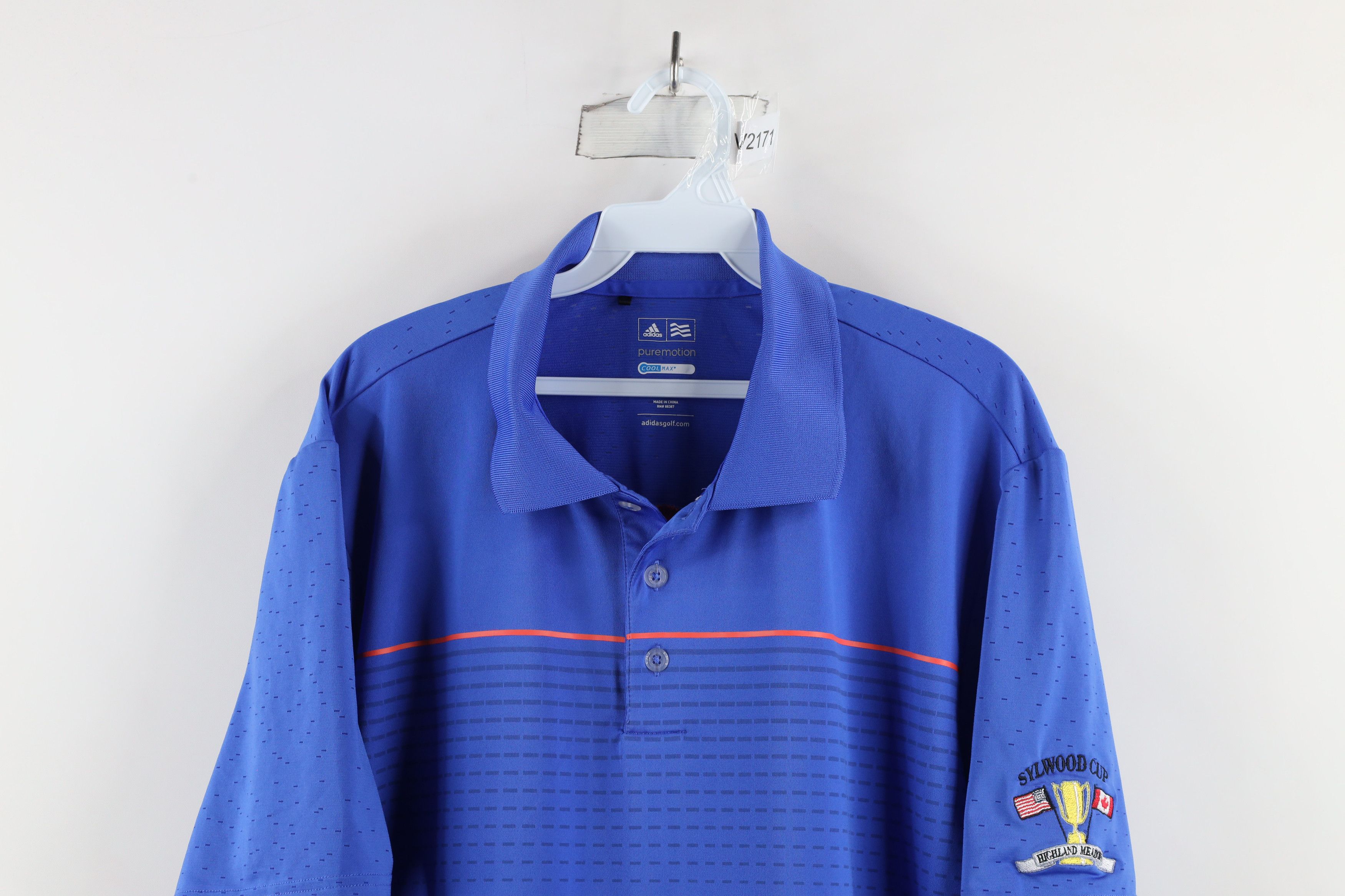 Adidas × Vintage Adidas Golf Sylwood Cup Highland Meadows Golfing Polo Blue Size US L / EU 52-54 / 3 - 2 Thumbnail