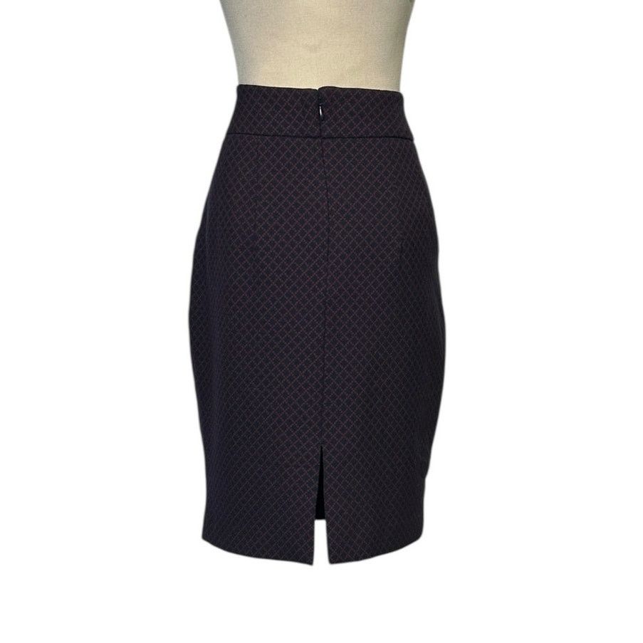 Express Express blue red geometrical print pencil skirt size 4 Size 27" / US 4 / IT 40 - 2 Thumbnail