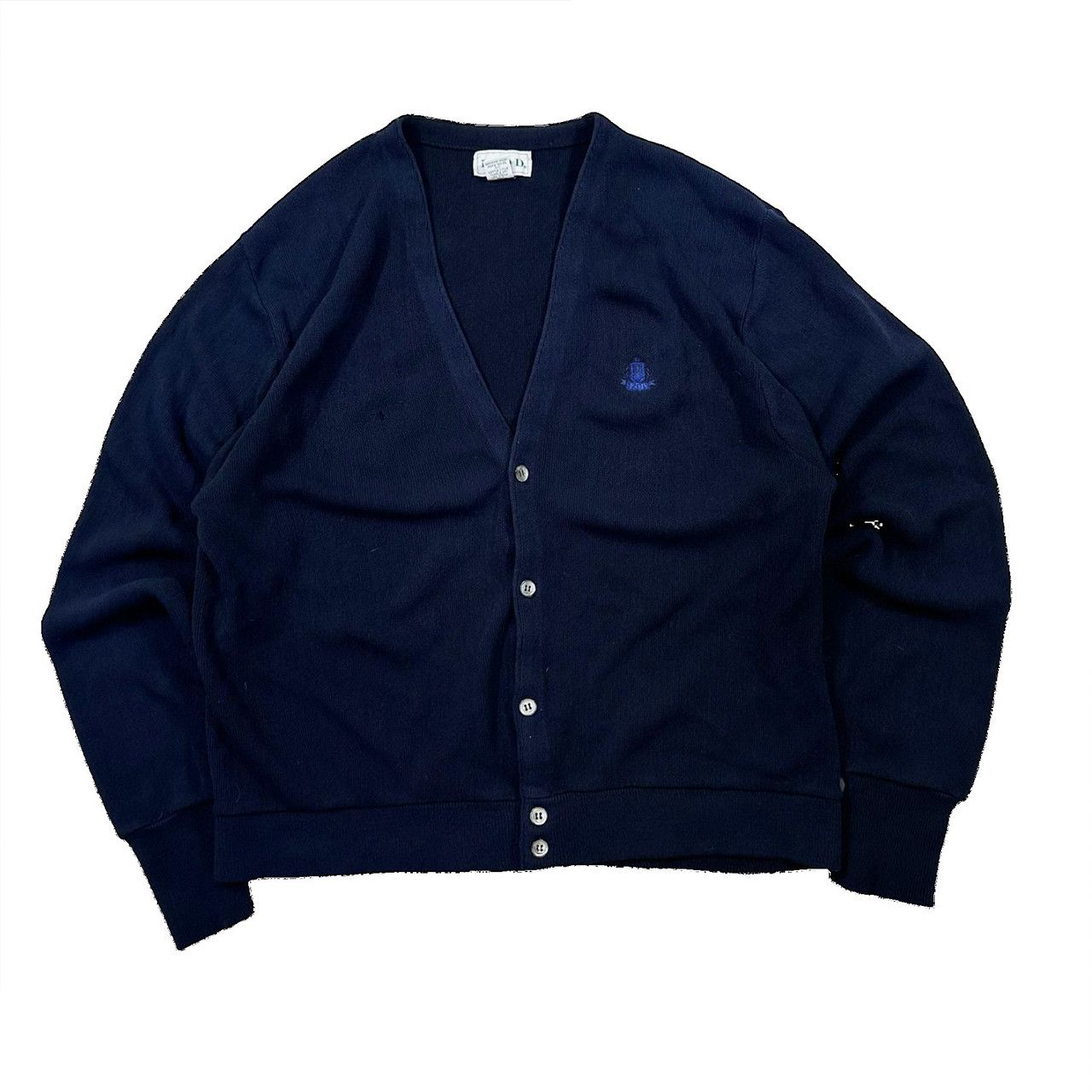 Vintage Vintage 90s Made in USA Izod Blue Knit Cardigan Sweater Size US L / EU 52-54 / 3 - 1 Thumbnail