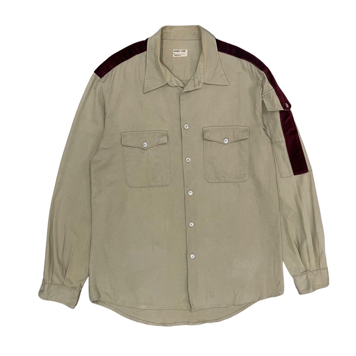 本人期 HELMUT LANG military shirts Helmut Lang 🔥Helmut Lang AW97 Velvet Stripe Military Shirt | Grailed