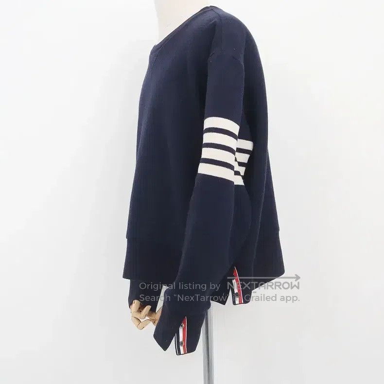 Thom Browne Thom Browne Navy Cashmere Turtleneck Sweater Size US XL / EU 56 / 4 - 4 Thumbnail