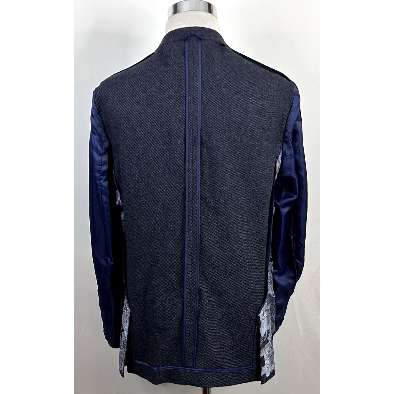 Ben Sherman Ben Sherman Sport Coat 44R Wool Tweed Blue Two-Button Double Vented Coat Mens Regular Jacket Size US XS / EU 42 / 0 - 8 Thumbnail