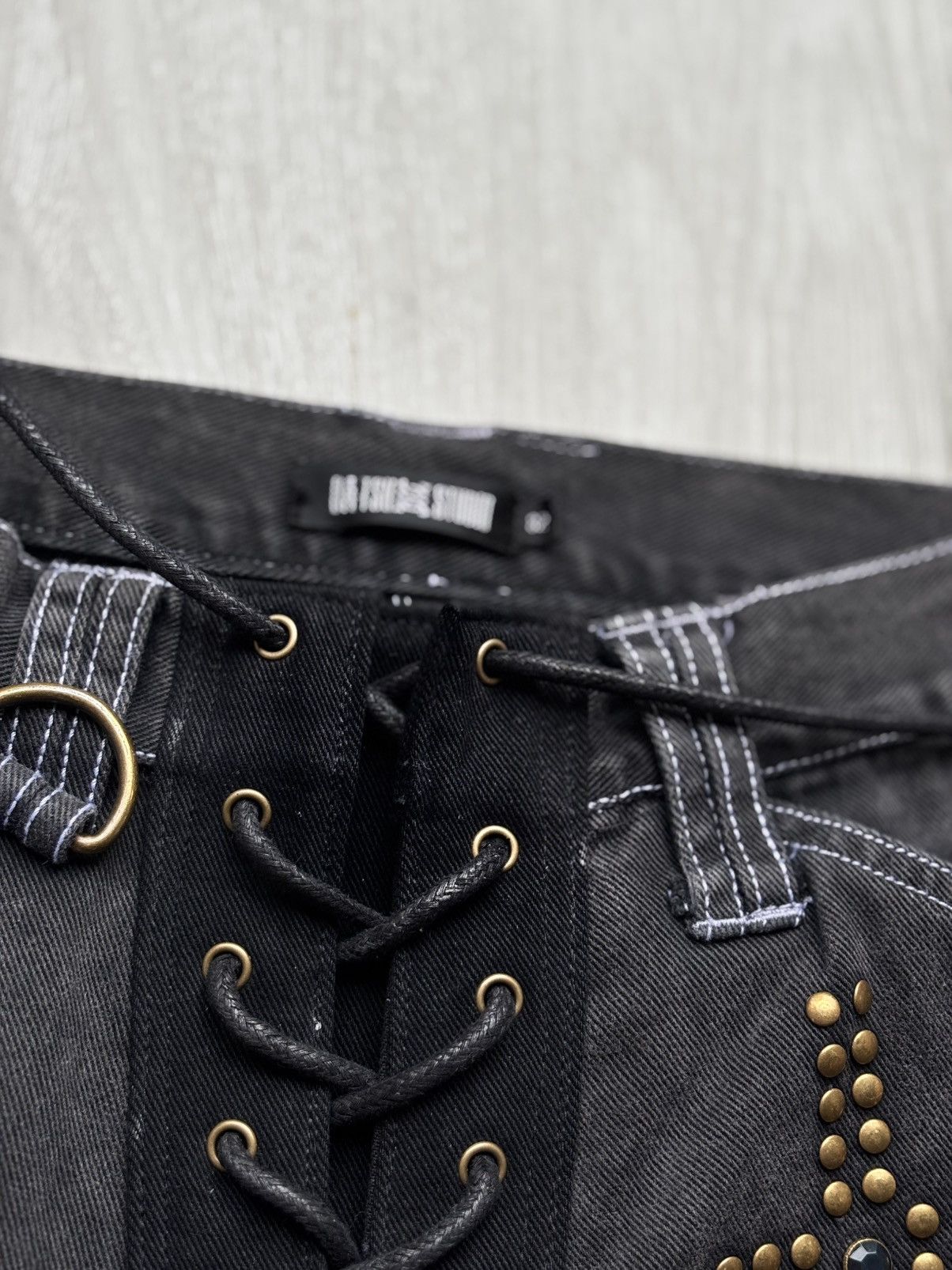 Japanese Brand BATSU Lace up flare jeans Size US 28 / EU 44 - 3 Thumbnail