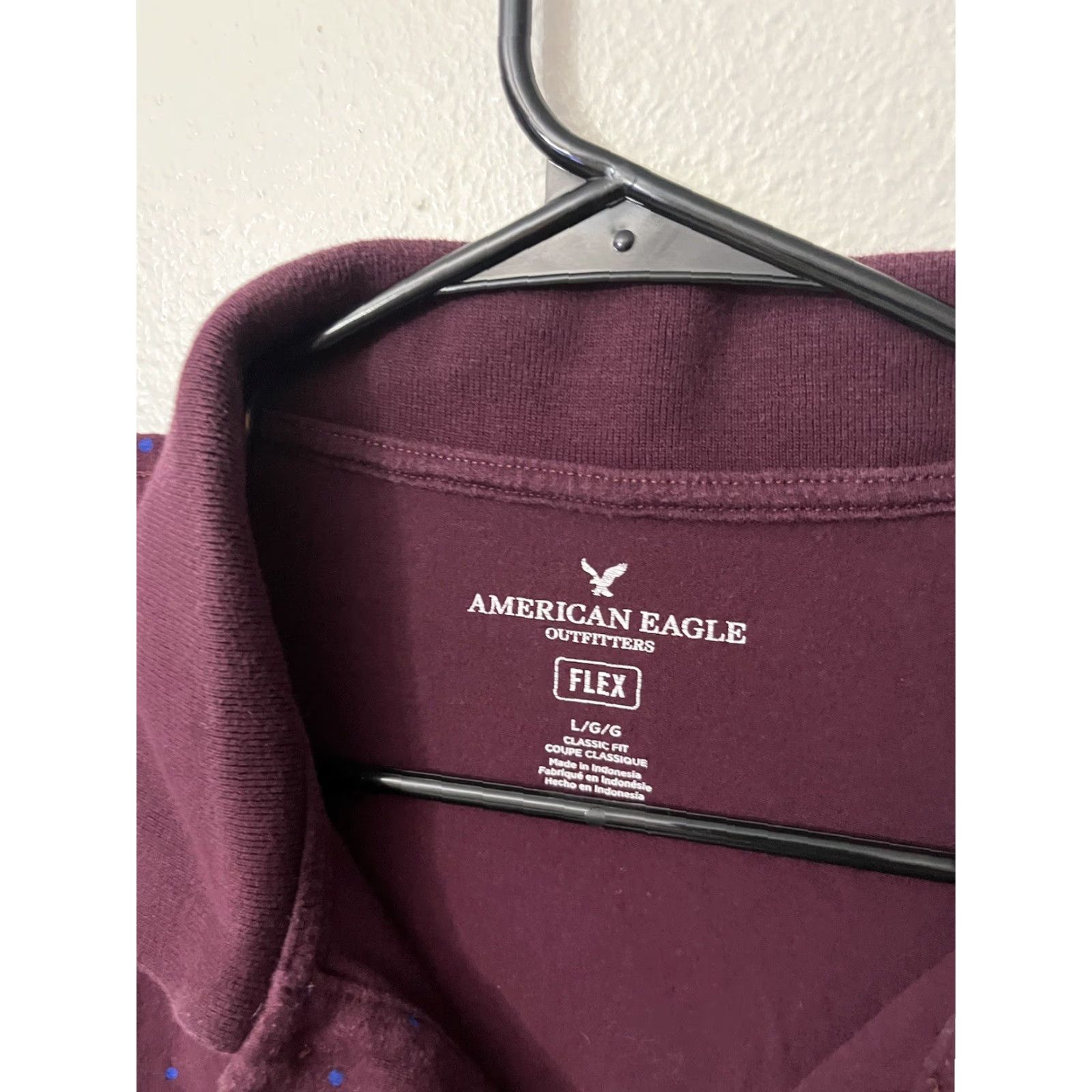 American Eagle Outfitters VINTAGE American Eagle Outfitters Polo Shirt Men's Regular Fit Short Sleeve Burgundy 90s Activewear Golf L Size US L / EU 52-54 / 3 - 2 Thumbnail