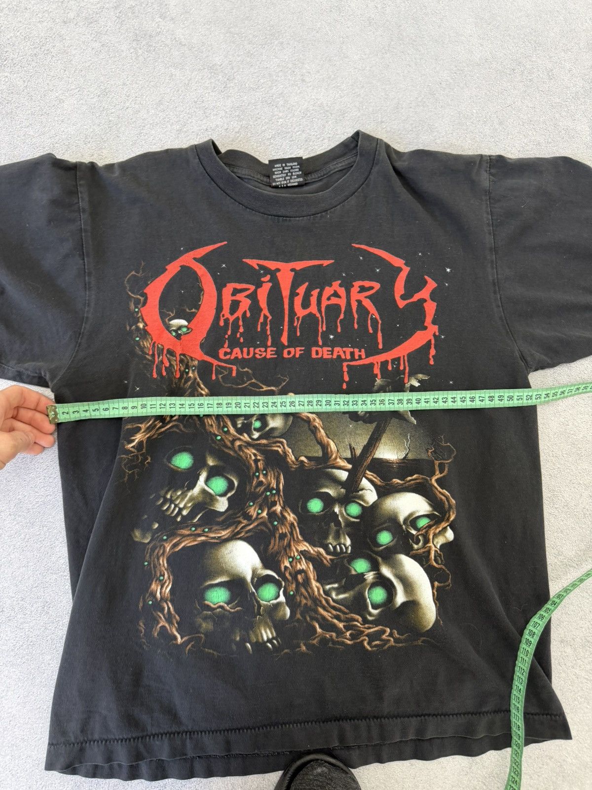 Band Tees Vintage Obituary Cause Of Death Pile Of Skull Band T-Shirt Size US M / EU 48-50 / 2 - 12 Thumbnail