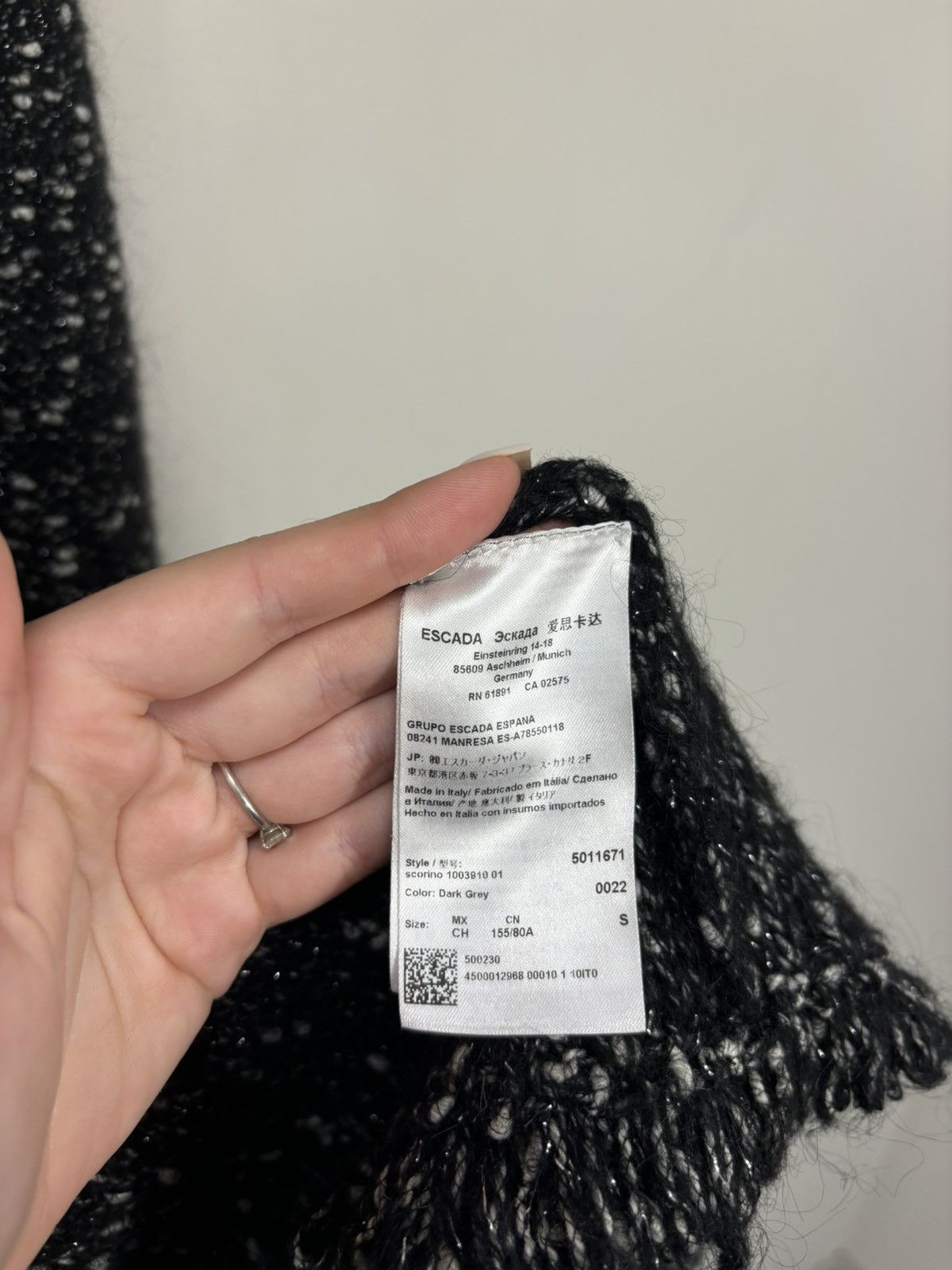 Escada Escada Abstract 1-Button Luxury Wool Mohair Cardigan Sweater Size S / US 4 / IT 40 - 10 Thumbnail