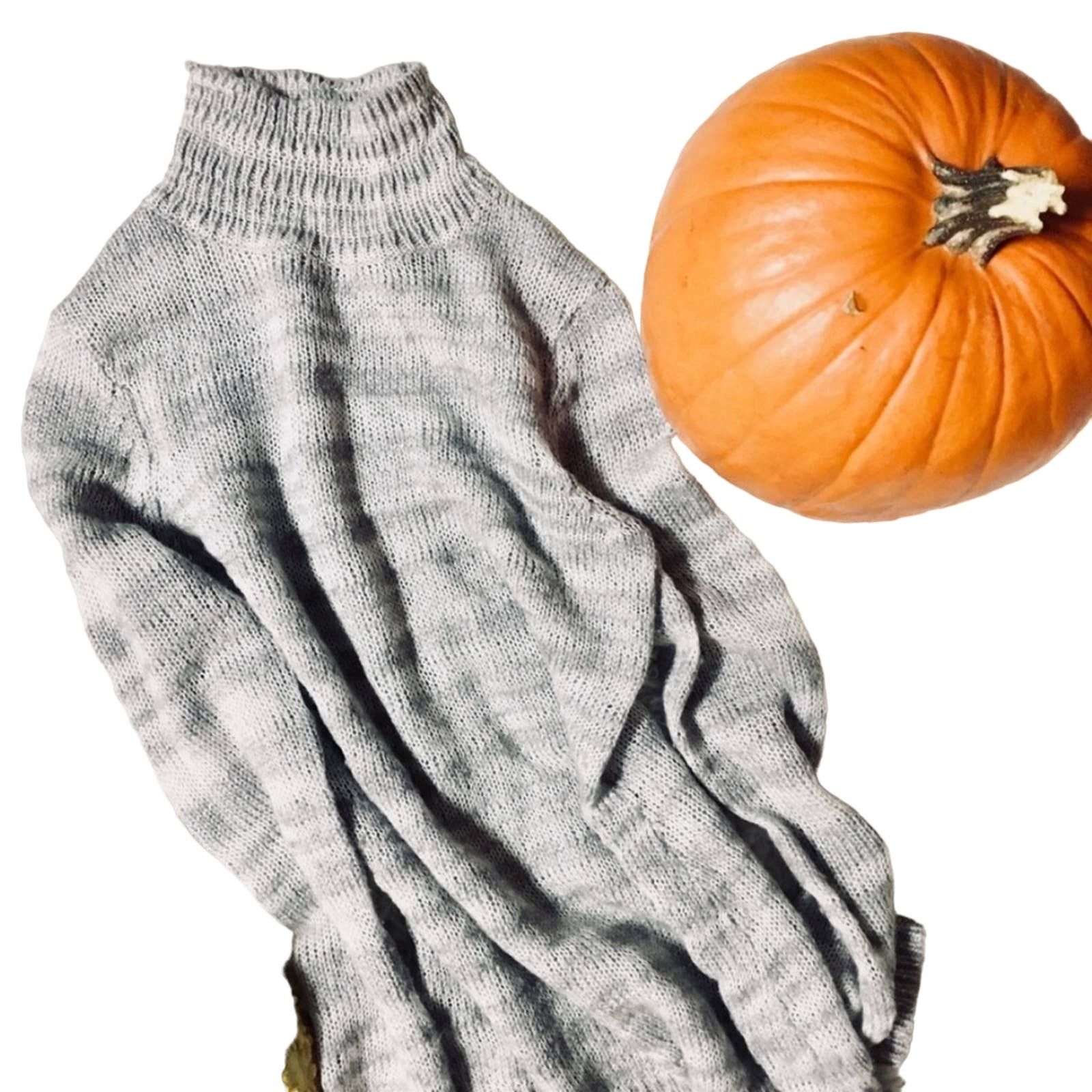 Anthropologie ANTHROPOLOGIE MOTH Stripe Turtleneck Grey White Wool Sweater Size S / US 4 / IT 40 - 4 Thumbnail