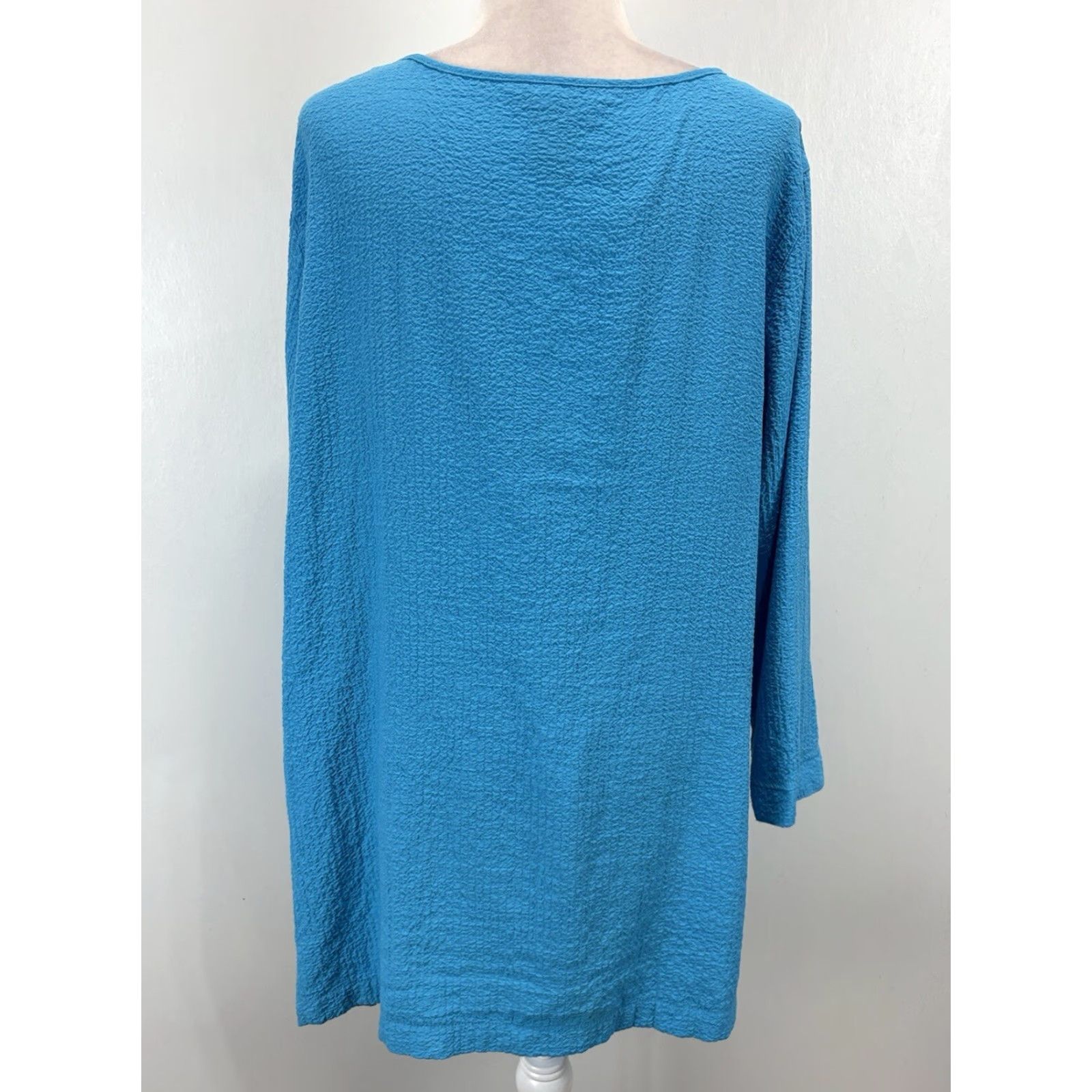 Vintage Ali Miles Tunic Top Shirt Sz Large Women’s Blue Lagenlook Black Buttons Crinkle Size L / US 10 / IT 46 - 3 Thumbnail