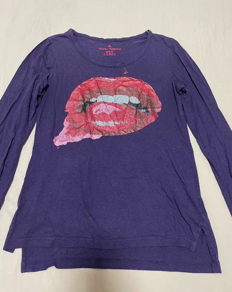 Vivienne Westwood Vivienne Westwood Purple red lips long sleeves T-shirt Size M / US 6-8 / IT 42-44 - 3 Thumbnail