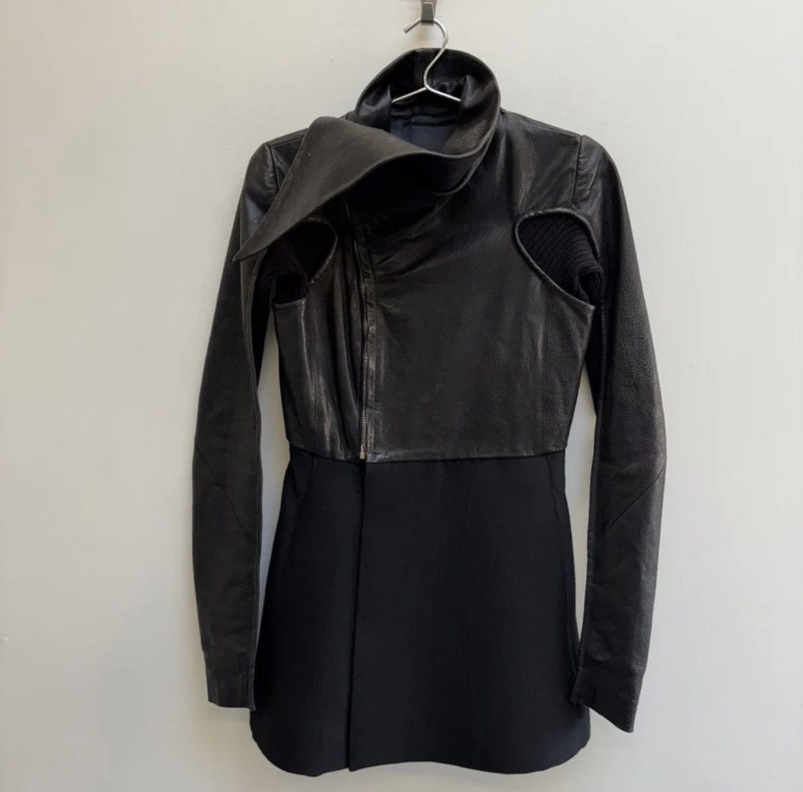 Rick Owens Rick Owens FW10 Rick Owens ‘GLEAM’ Long Leather Wool Jacket Size M / US 6-8 / IT 42-44 - 3 Thumbnail