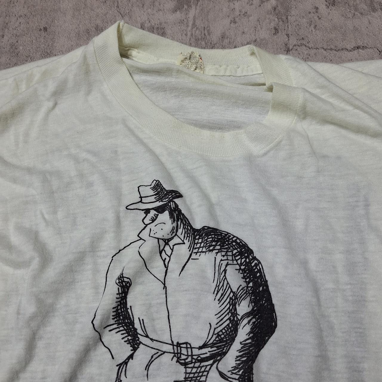 Other Single stitch 1970s vintage white tee with black Size US XXL / EU 58 / 5 - 3 Thumbnail