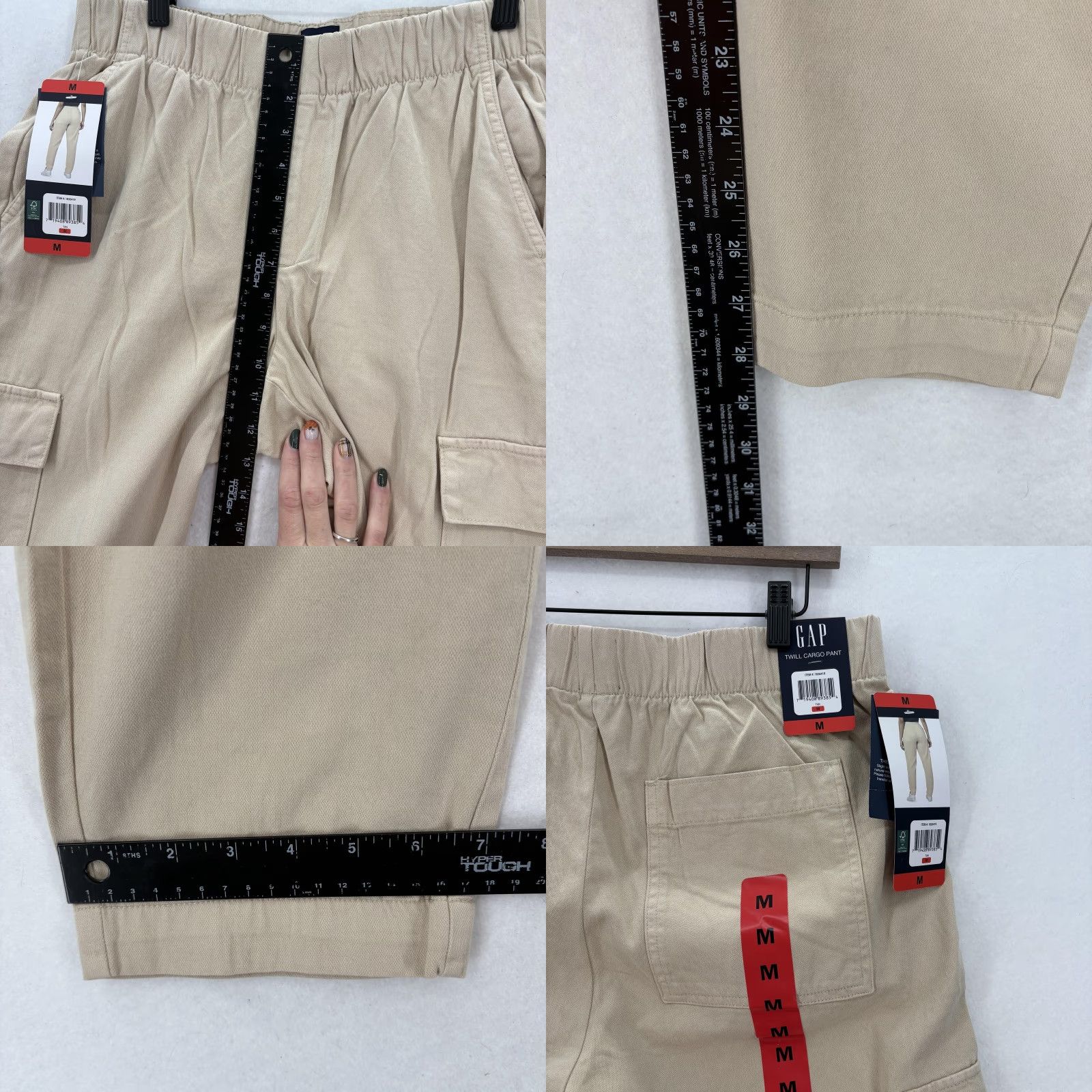 Gap GAP Pants Womens Medium Twill Cargo Jogger Elastic Waist Pockets Ankle NWT Tan Beig e? Size 32" / US 10 / IT 46 - 9 Thumbnail