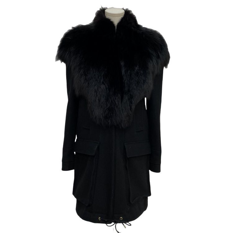 Givenchy Givenchy Fox Fur Trim Wool Coat Size 38 Size S / US 4 / IT 40 - 1 Thumbnail